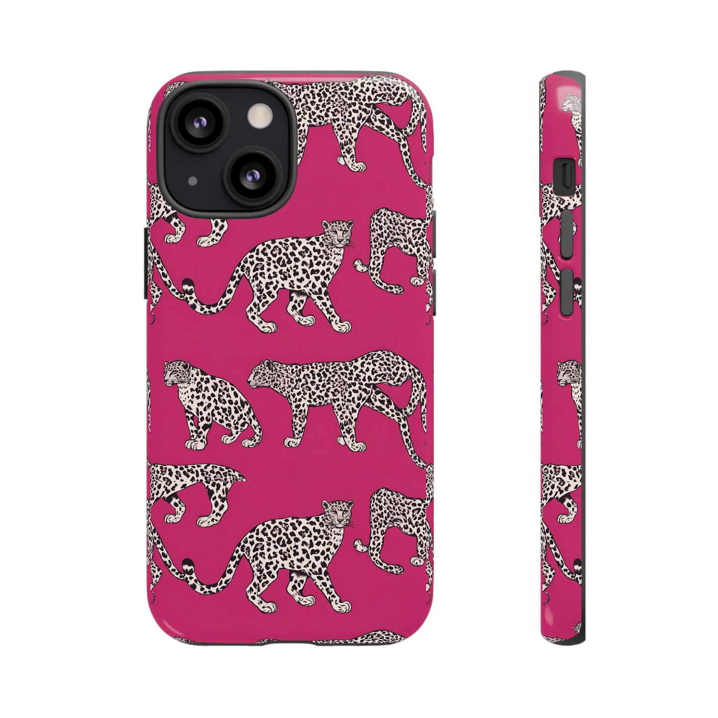 Leopard Pink Hard Phone Case for iPhone, 15, 14,13,12,11,X Google Pixel, Samsung Galaxy Phone. Cat Lover Gift, Gift for Her.