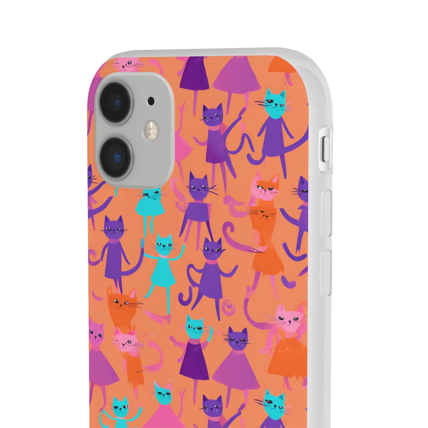 Flexi Cat Phone Case, iPhone 15 14 13 , Samsung Galaxy Pixel Protective Case,Cat Lover Gift, Cat Lover Phone Case, Gift for Her, Gift for Kids