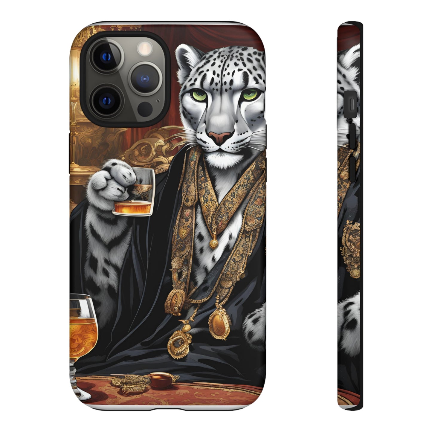 Hard Phone Case Whimsical Leopard Cat Phone Case, iPhone 15 14 13 , Samsung Galaxy Pixel Case,Cat Lover Gift, Gift for him,Gift for her