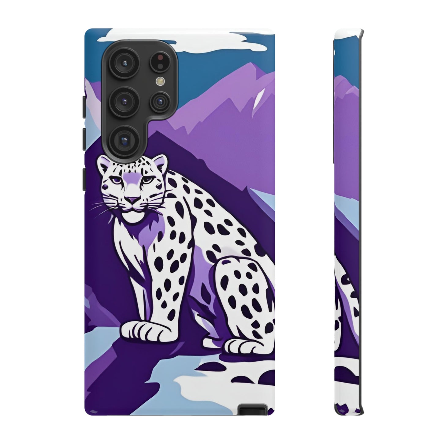 Hard Protective Phone Case,Whimsical Snow Leopard Phone Case, Cat Lover Gift, Gift for her , Gift for him,Gift for Mom, Gift for Dad