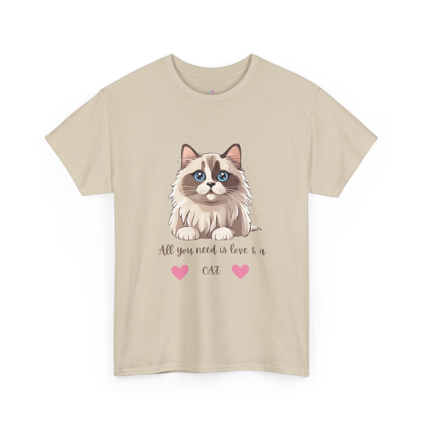 Cute  Cat T-Shirt All You Need is Love & a Cat Unisex Jersey Short Sleeve Tee