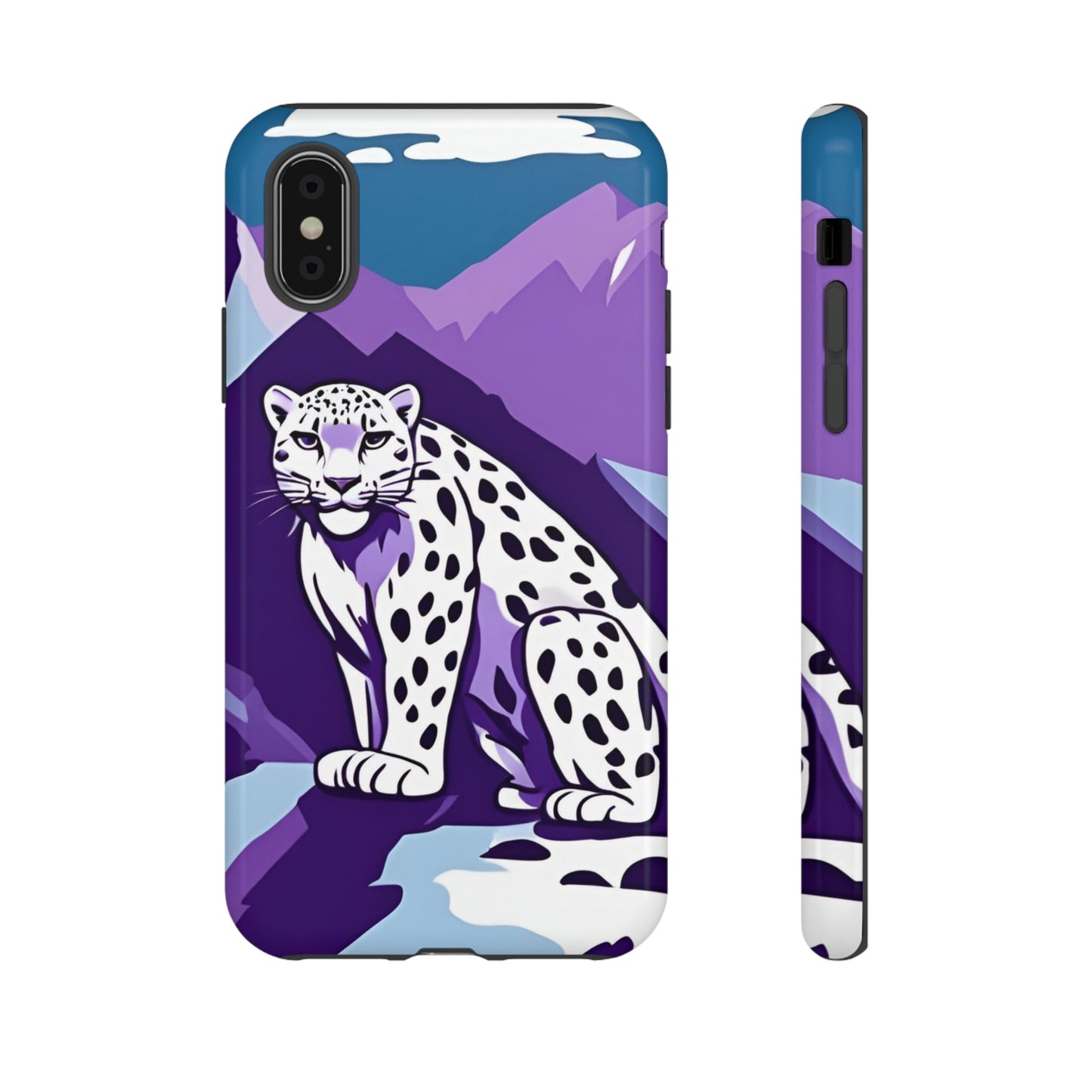 Hard Protective Phone Case,Whimsical Snow Leopard Phone Case, Cat Lover Gift, Gift for her , Gift for him,Gift for Mom, Gift for Dad