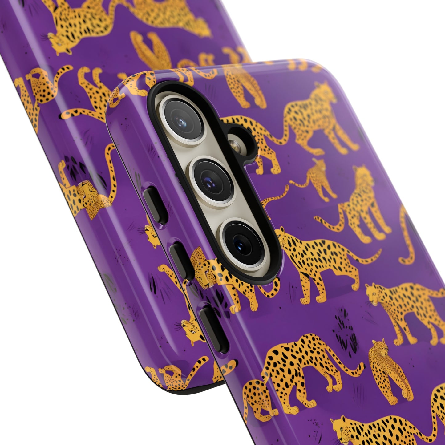 Hard Phone Case Purple Leopard, iPhone 15, 14,13,12,11,X Google Pixel, Samsung Galaxy