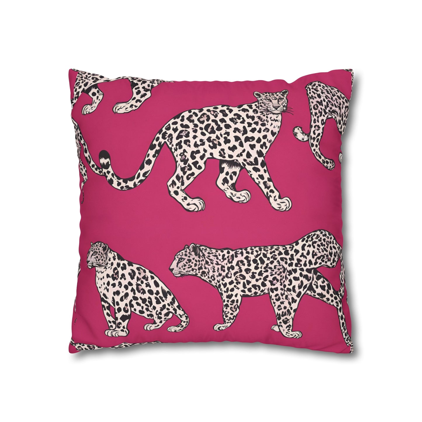 Leopard Pink Cushion Cover, Cat Lover Gift, Home Decor, Gift for Her, Gift for Mom, Birthday Gift, Animal Lover Gift