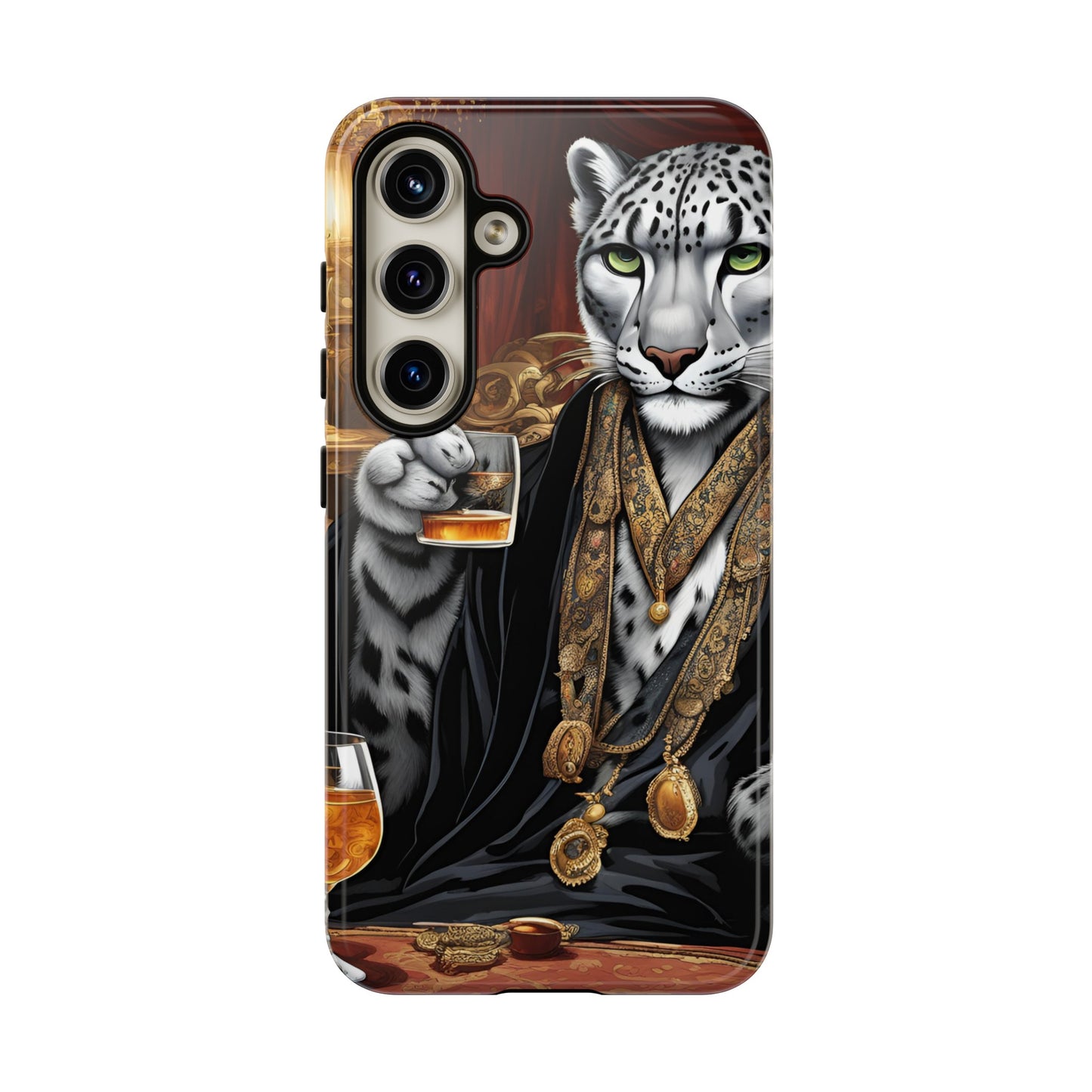 Hard Phone Case Whimsical Leopard Cat Phone Case, iPhone 15 14 13 , Samsung Galaxy Pixel Case,Cat Lover Gift, Gift for him,Gift for her