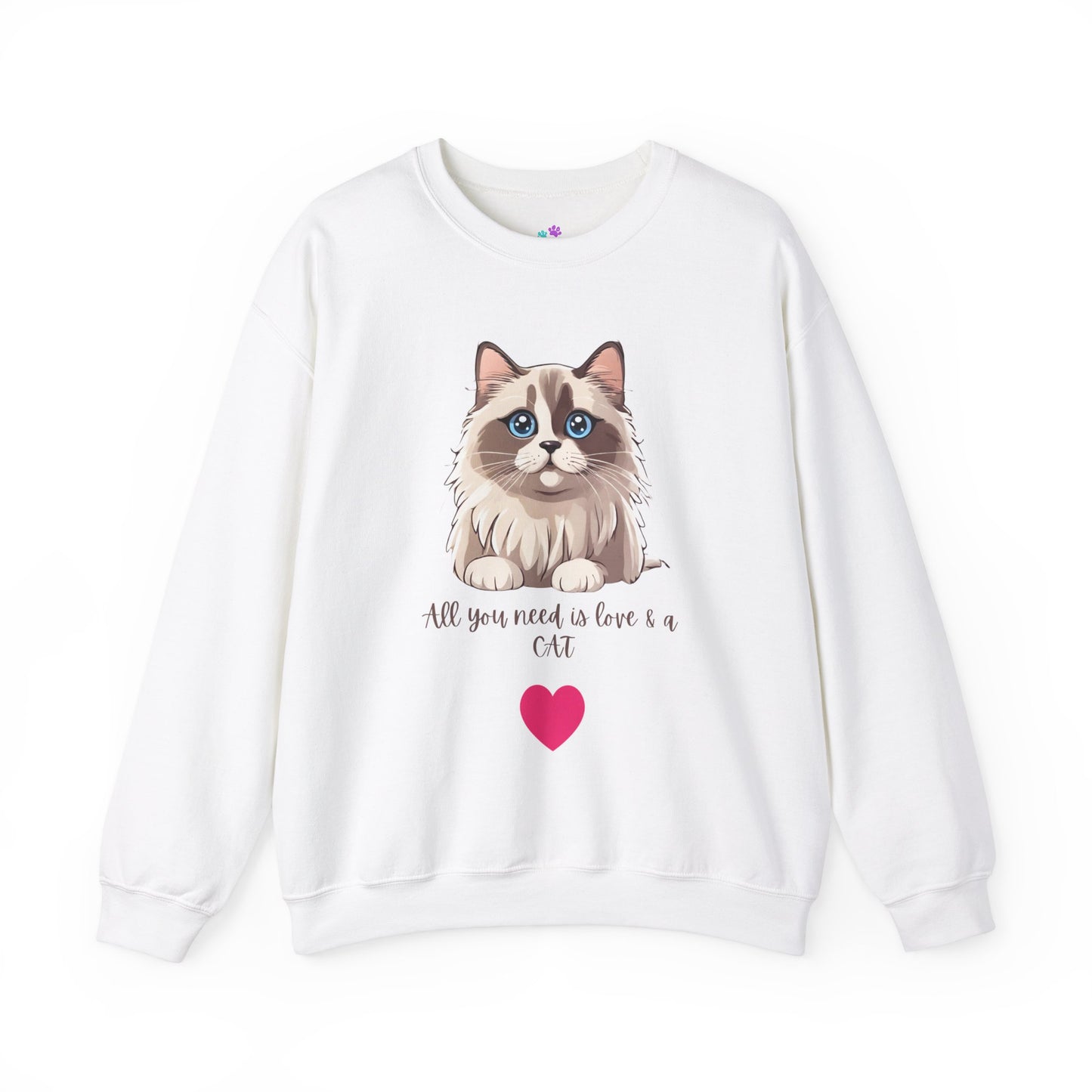 Women's Sweatshirt, Cute Ragdoll Cat Lover Unisex Heavy Blend™ Crewneck Sweatshirt