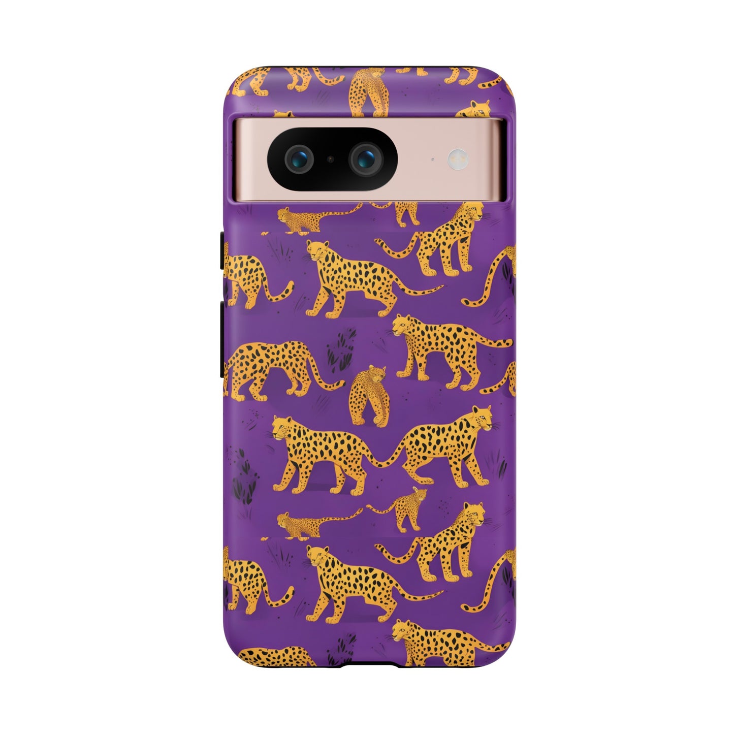 Hard Phone Case Purple Leopard, iPhone 15, 14,13,12,11,X Google Pixel, Samsung Galaxy