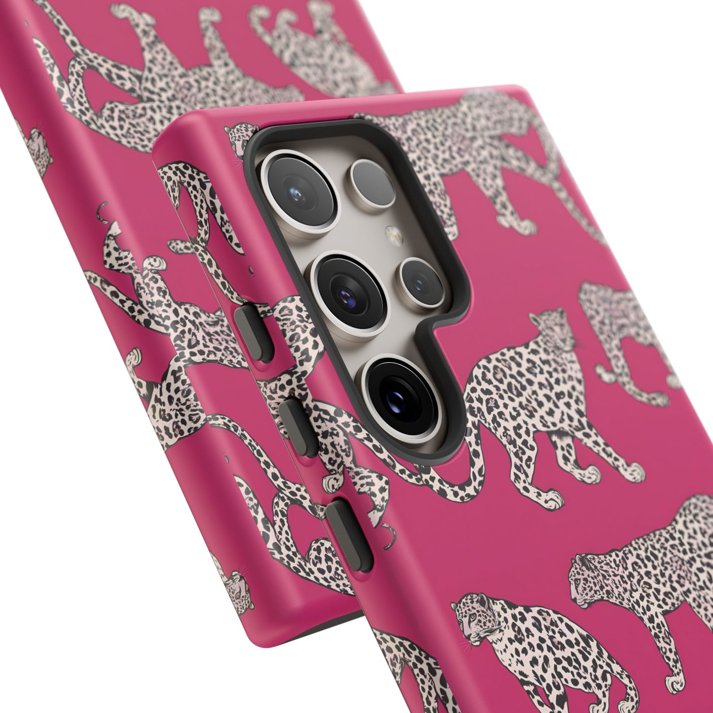 Leopard Pink Hard Phone Case for iPhone, 15, 14,13,12,11,X Google Pixel, Samsung Galaxy Phone. Cat Lover Gift, Gift for Her.