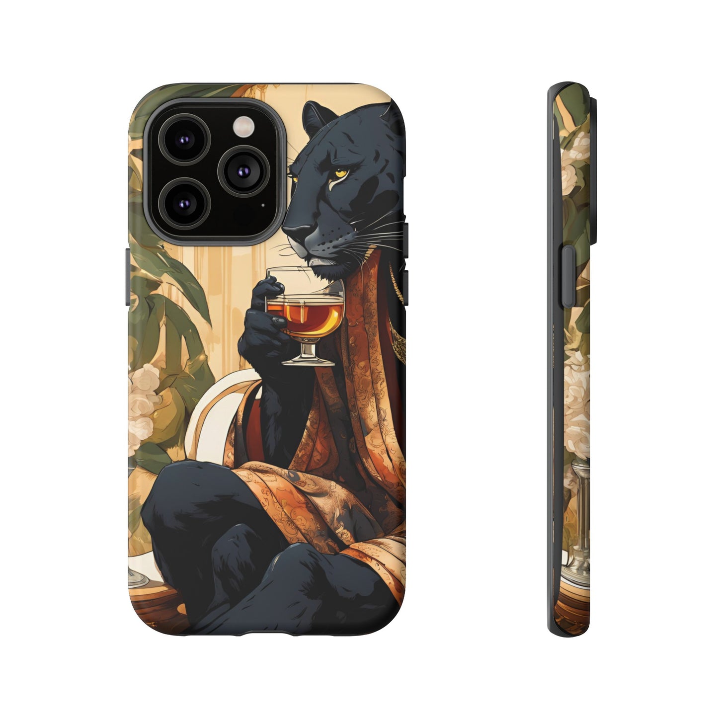 Hard Phone Case Whimsical Leopard Cat Phone Case, iPhone, Google Pixel, Samsung Galaxy Pixel, Cat Lover Gift, Gift for Him, Gift for Her