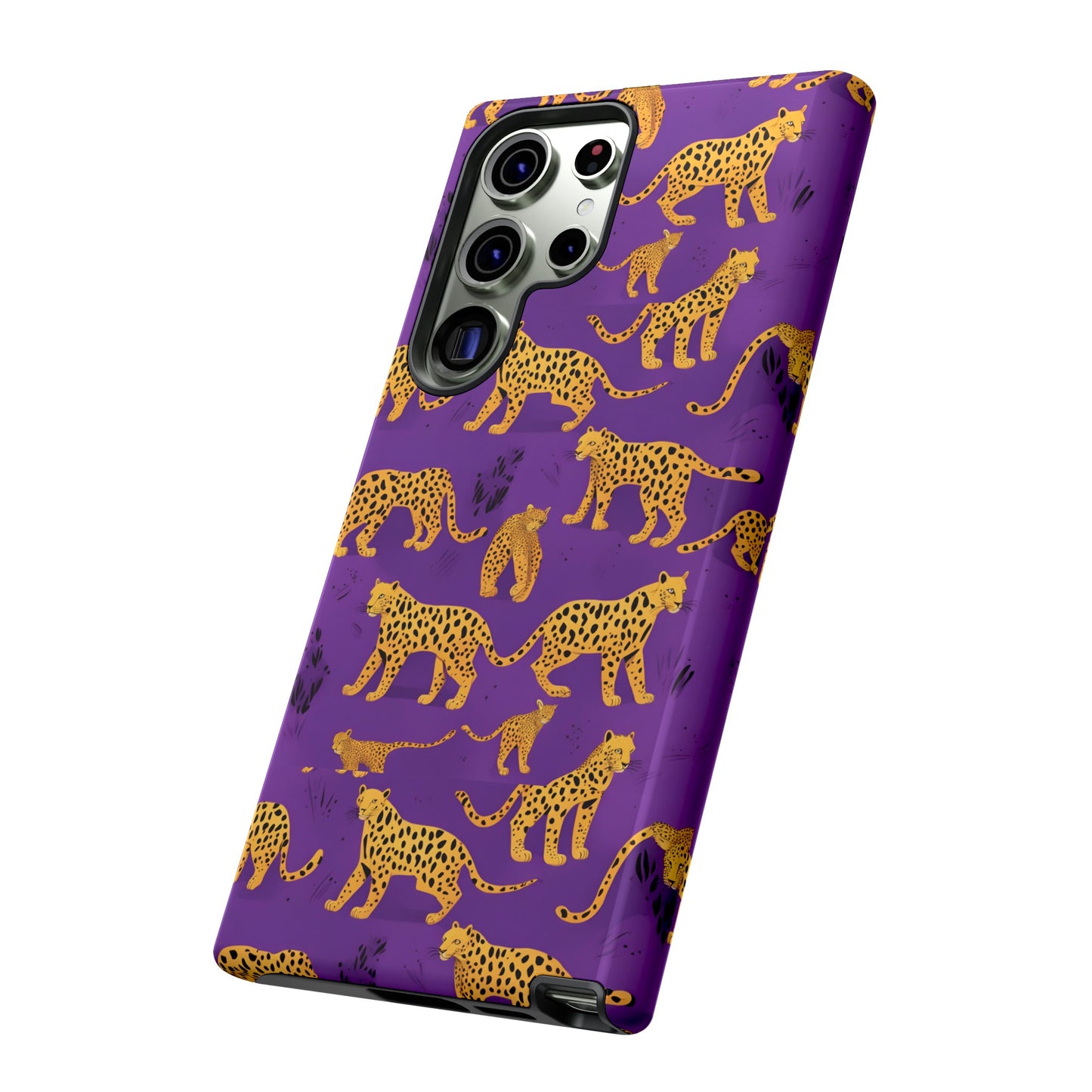 Hard Phone Case Purple Leopard, iPhone 15, 14,13,12,11,X Google Pixel, Samsung Galaxy