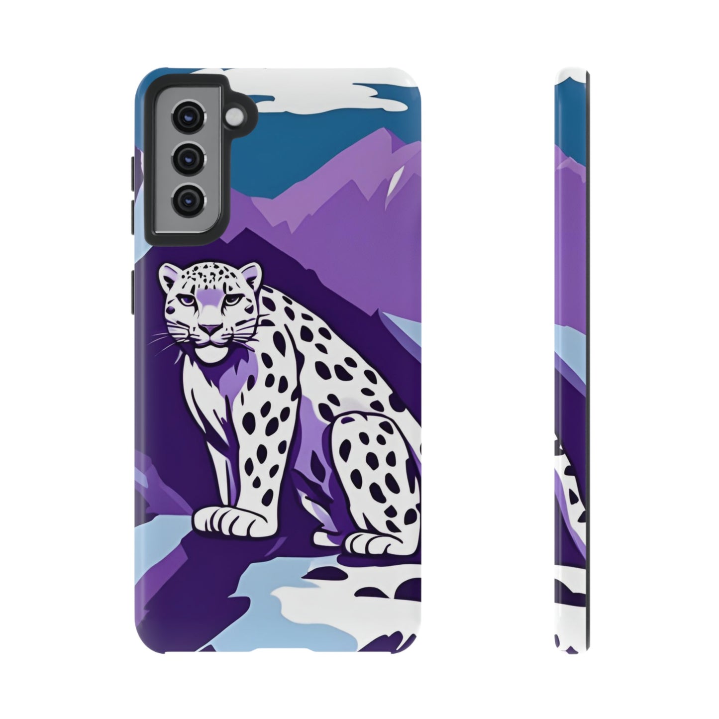 Hard Protective Phone Case,Whimsical Snow Leopard Phone Case, Cat Lover Gift, Gift for her , Gift for him,Gift for Mom, Gift for Dad