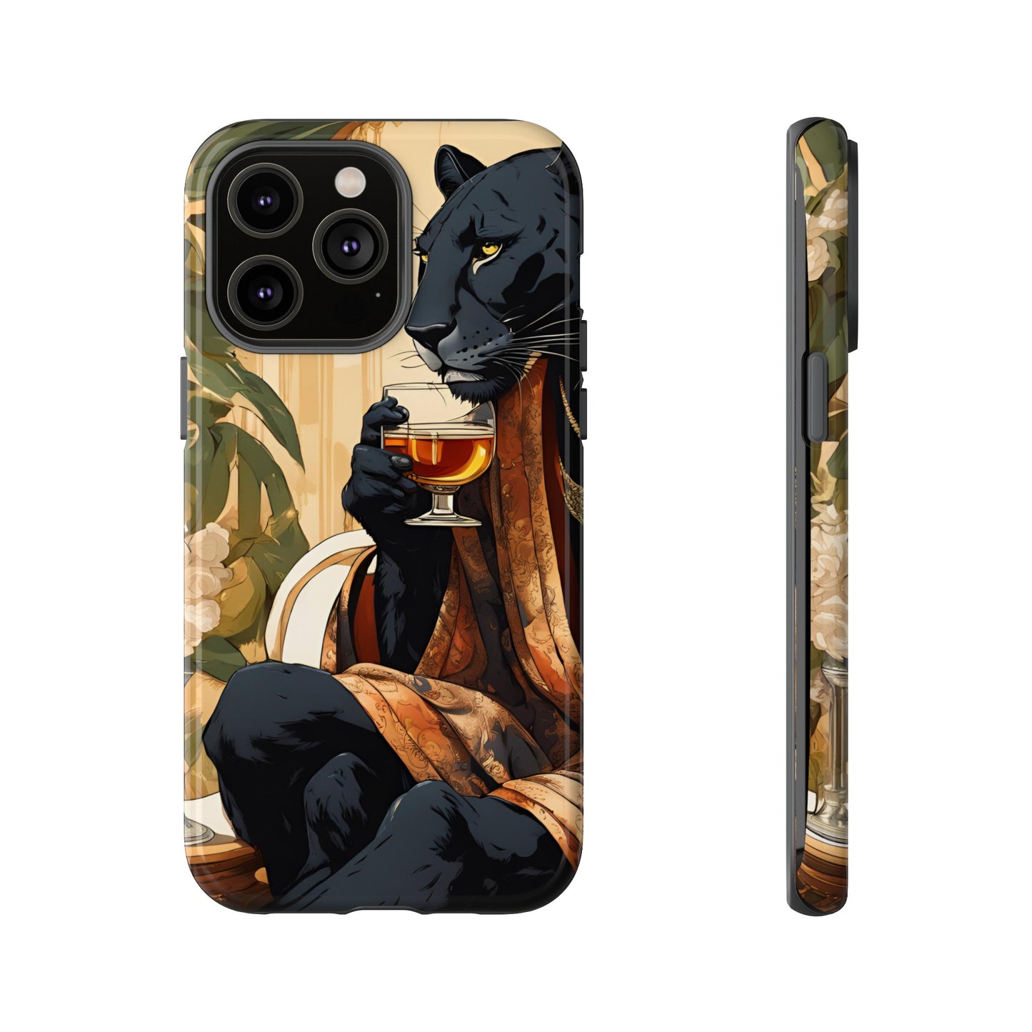 Hard Phone Case Whimsical Leopard Cat Phone Case, iPhone, Google Pixel, Samsung Galaxy Pixel, Cat Lover Gift, Gift for Him, Gift for Her