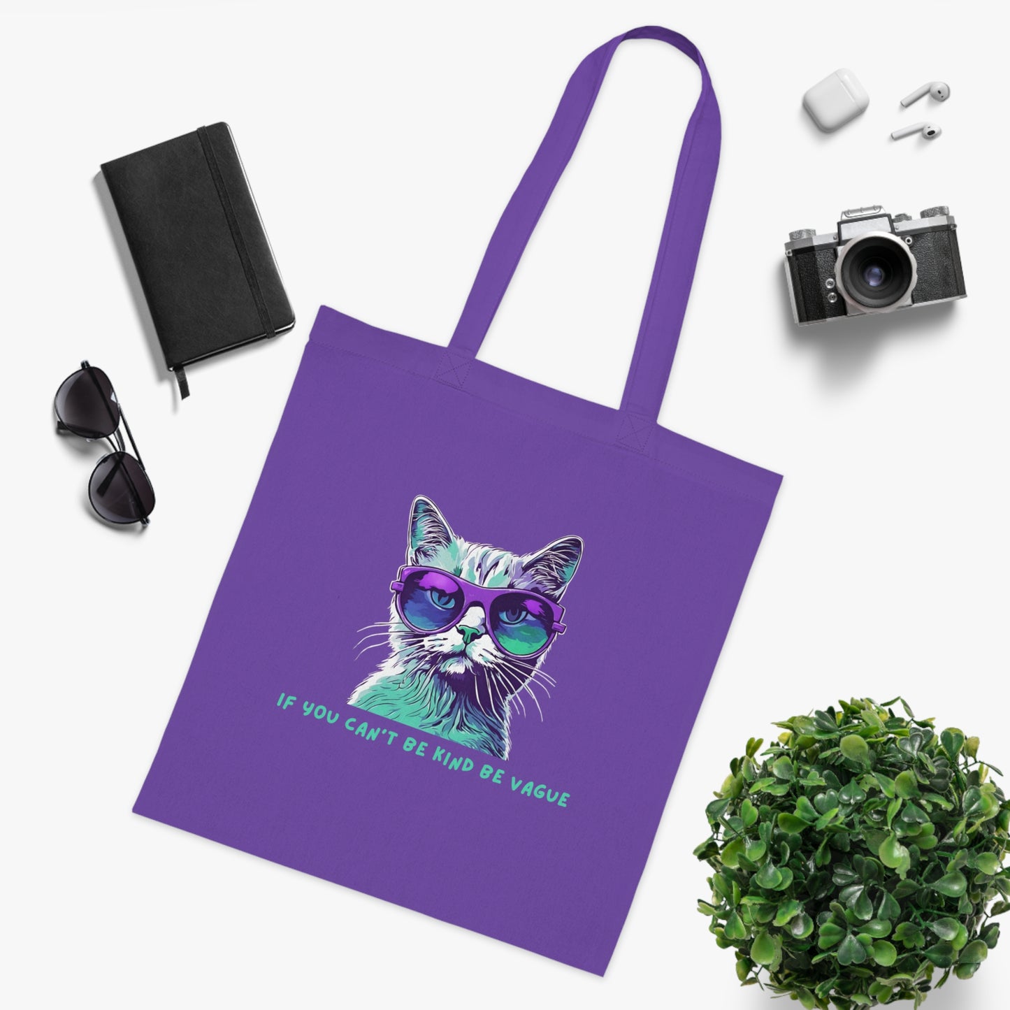 Cotton Tote Cute Sassy Cat If You Can't Be Kind be Vague