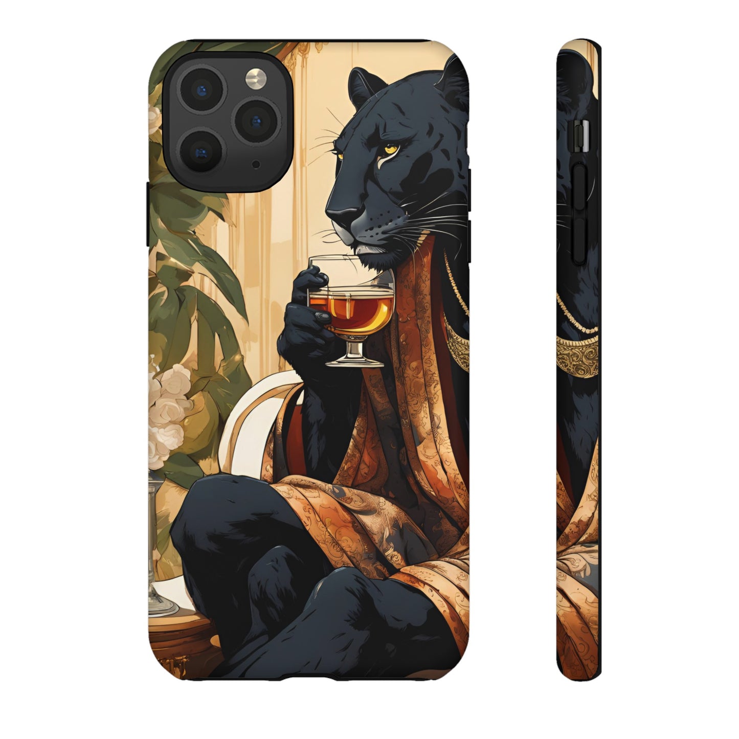 Hard Phone Case Whimsical Leopard Cat Phone Case, iPhone, Google Pixel, Samsung Galaxy Pixel, Cat Lover Gift, Gift for Him, Gift for Her