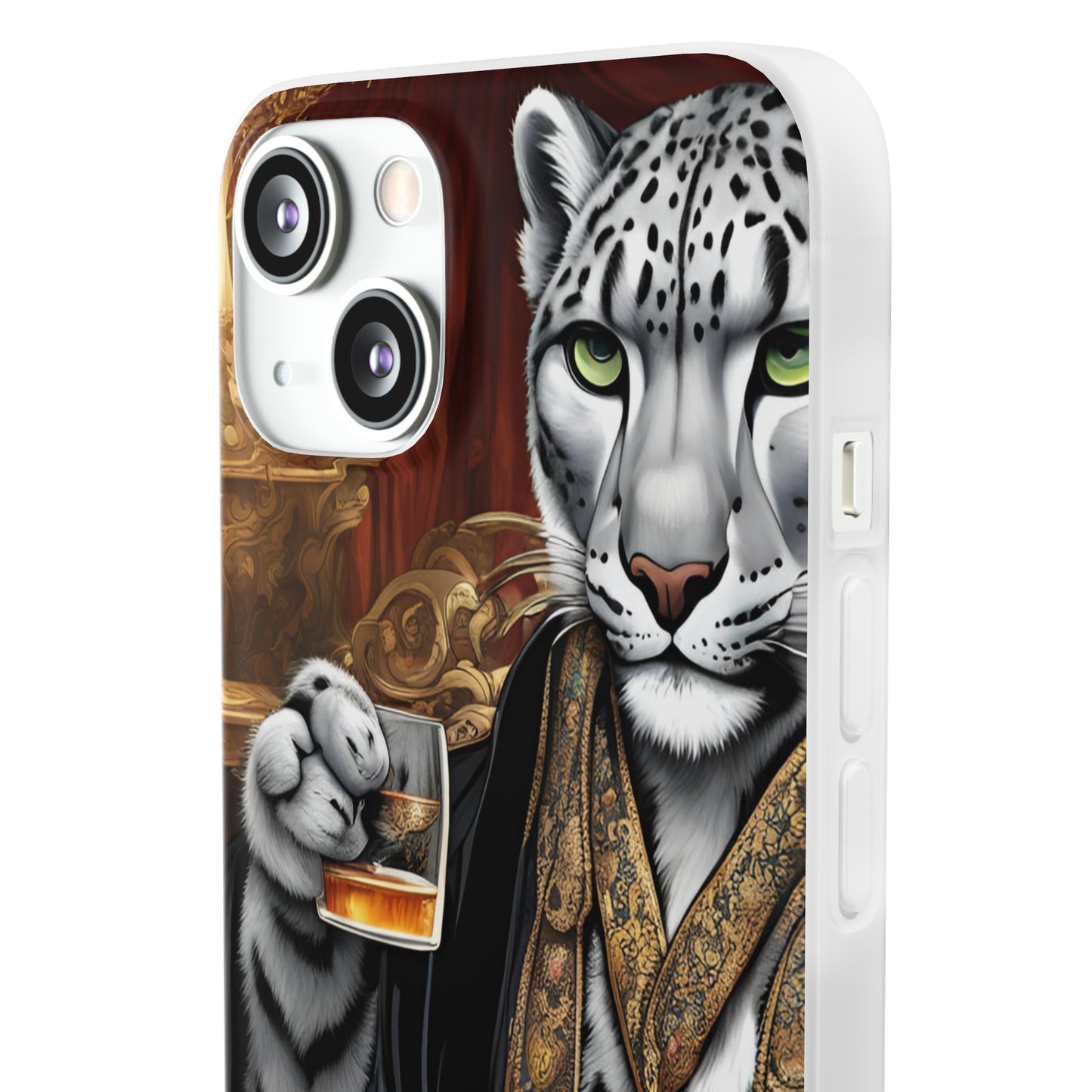 Flexi Whimsical Leopard case for iPhone 15,14,13,12,11,X,  Samsung Galaxy , Phone Cover, Cat Lover Gift, Gift for Him.