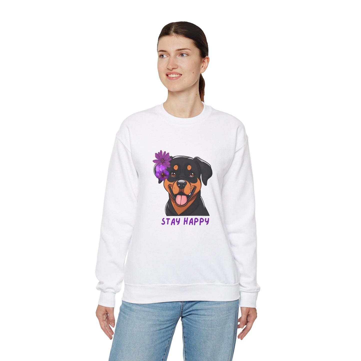 Dog Sweatshirt Cute Rottweiler Dog Lover Unisex Heavy Blend™ Crewneck Sweatshirt