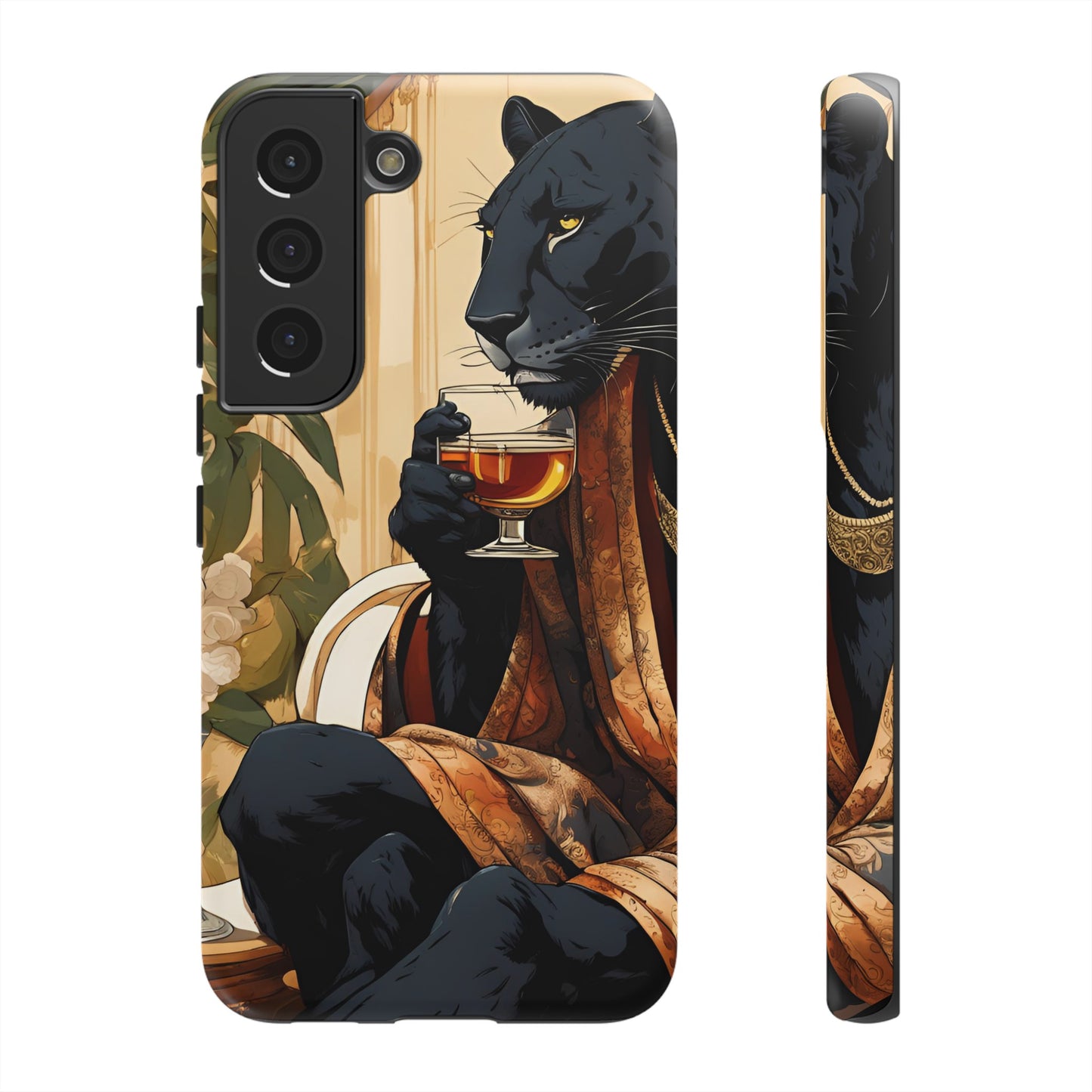 Hard Phone Case Whimsical Leopard Cat Phone Case, iPhone, Google Pixel, Samsung Galaxy Pixel, Cat Lover Gift, Gift for Him, Gift for Her