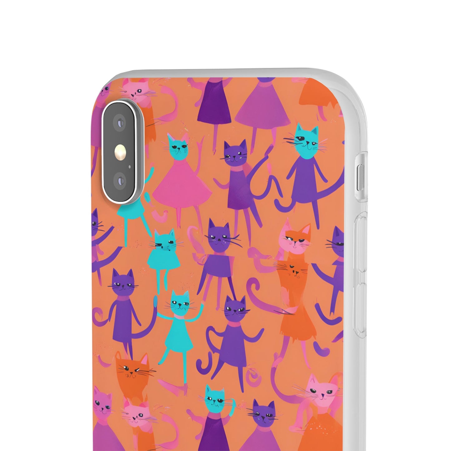 Flexi Cat Phone Case, iPhone 15 14 13 , Samsung Galaxy Pixel Protective Case,Cat Lover Gift, Cat Lover Phone Case, Gift for Her, Gift for Kids