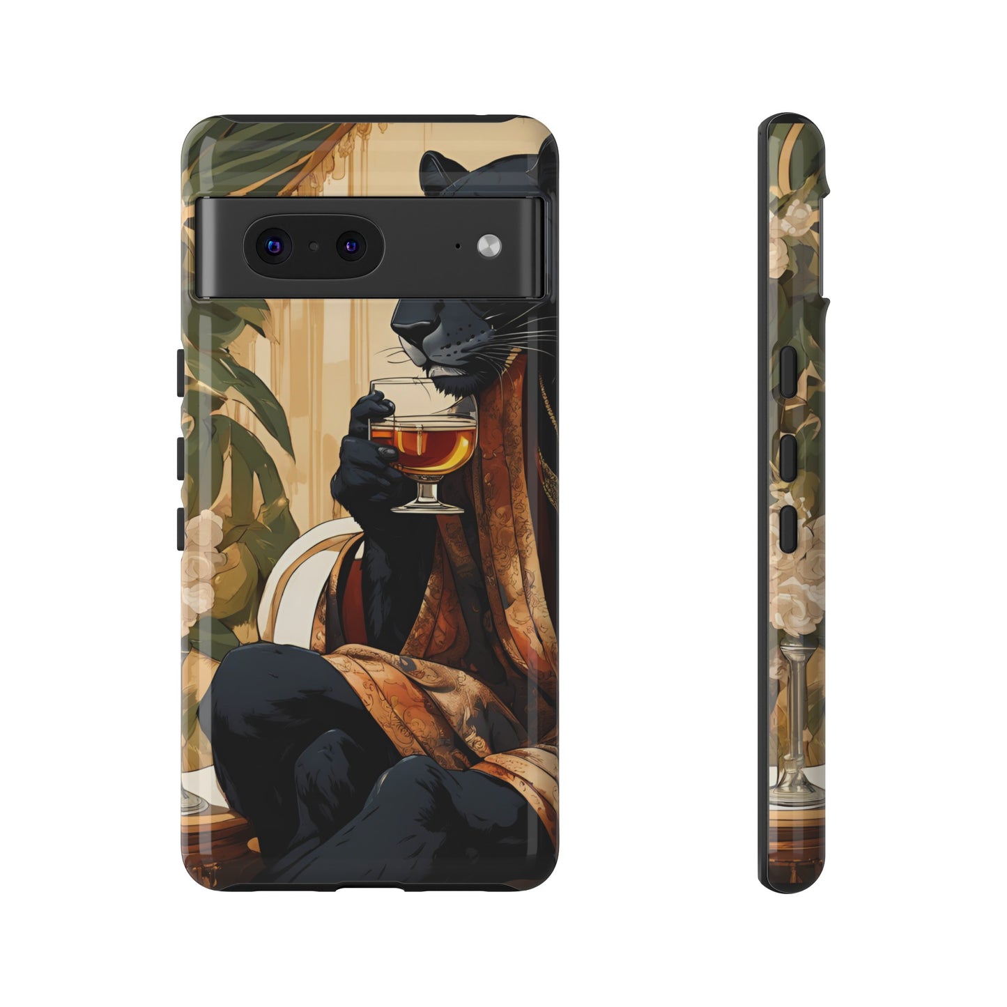 Hard Phone Case Whimsical Leopard Cat Phone Case, iPhone, Google Pixel, Samsung Galaxy Pixel, Cat Lover Gift, Gift for Him, Gift for Her