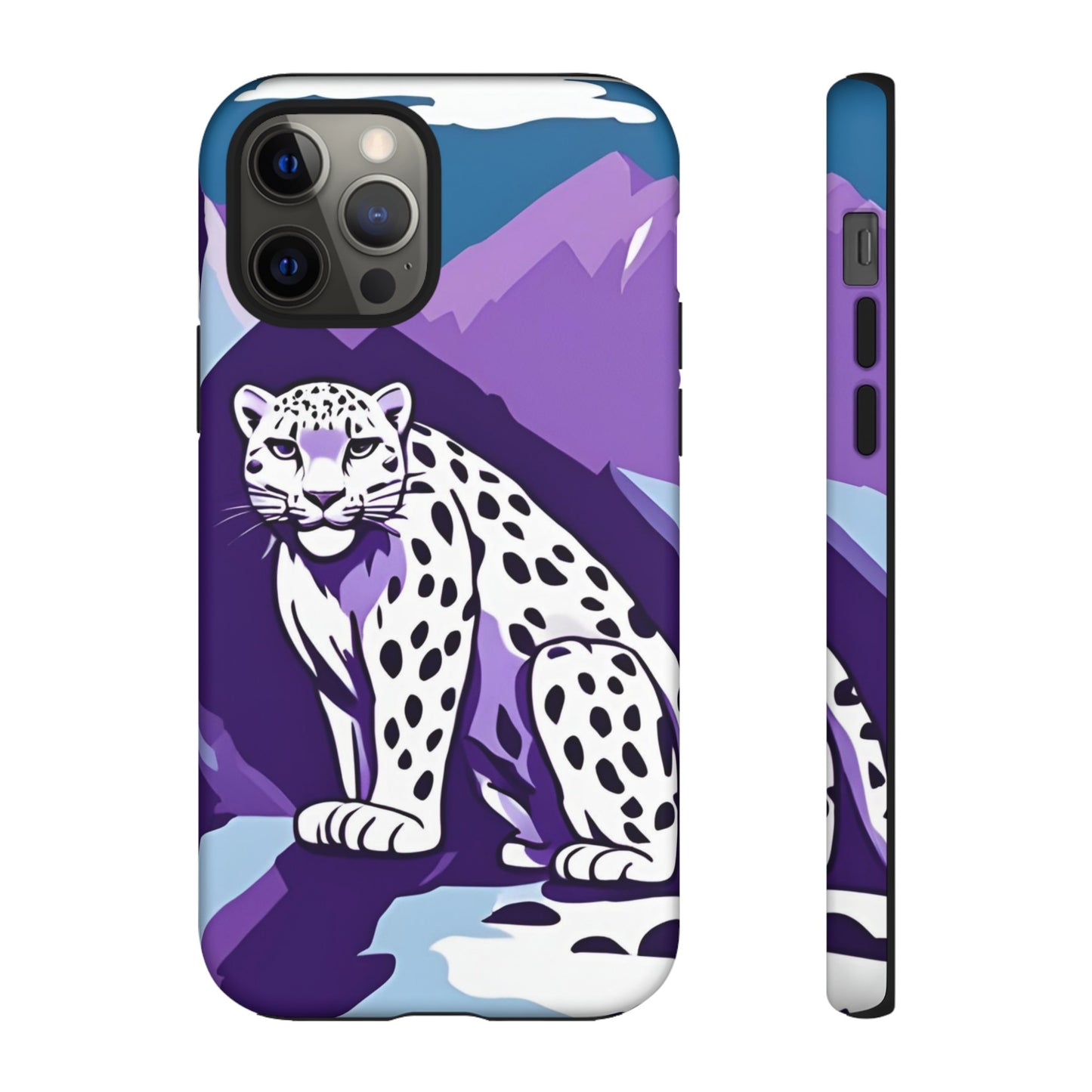 Hard Protective Phone Case,Whimsical Snow Leopard Phone Case, Cat Lover Gift, Gift for her , Gift for him,Gift for Mom, Gift for Dad