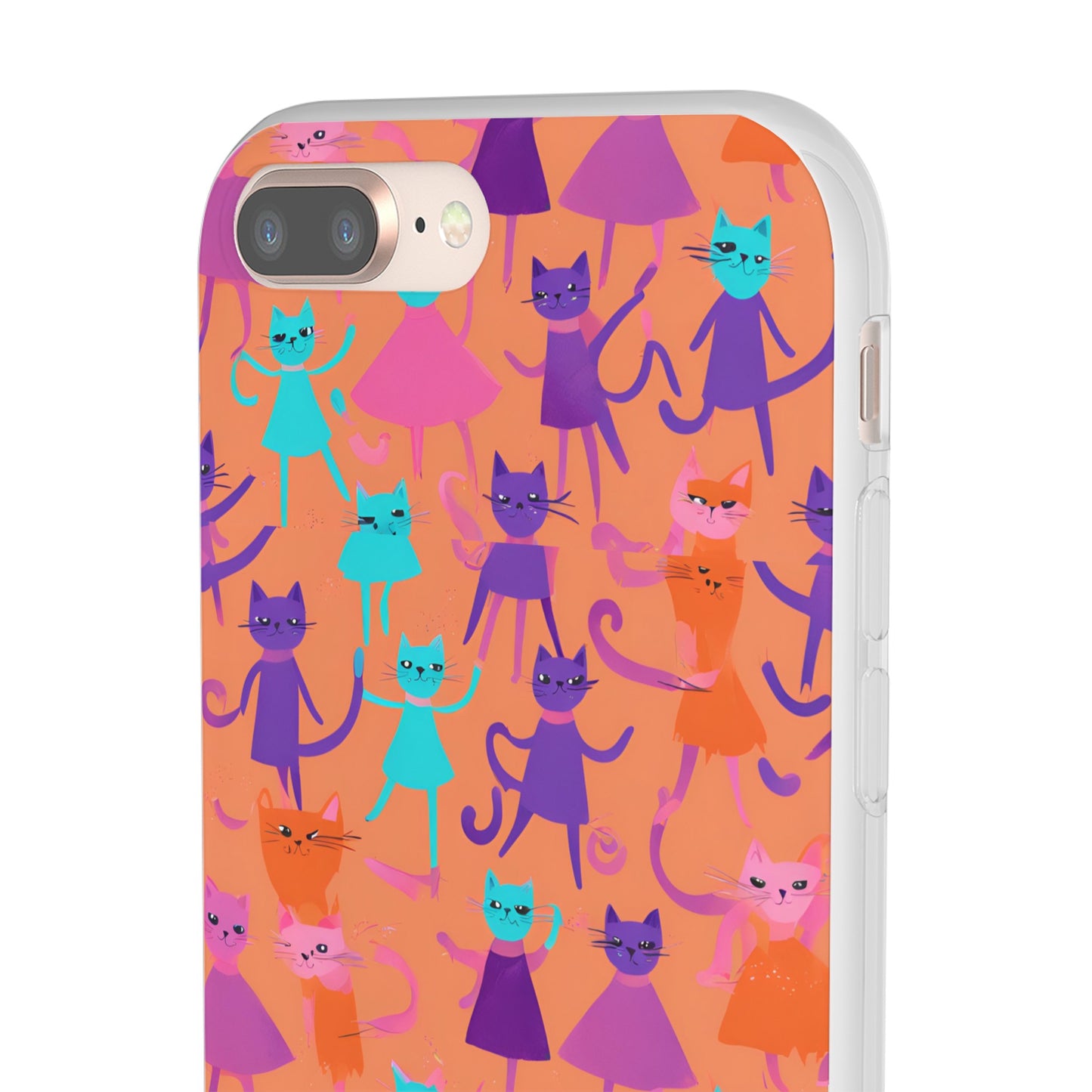 Flexi Cat Phone Case, iPhone 15 14 13 , Samsung Galaxy Pixel Protective Case,Cat Lover Gift, Cat Lover Phone Case, Gift for Her, Gift for Kids