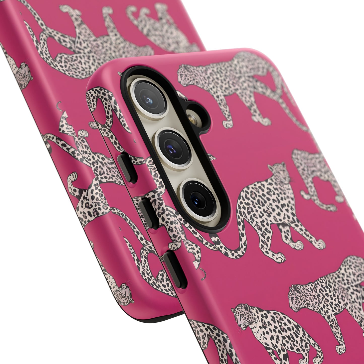 Leopard Pink Hard Phone Case for iPhone, 15, 14,13,12,11,X Google Pixel, Samsung Galaxy Phone. Cat Lover Gift, Gift for Her.