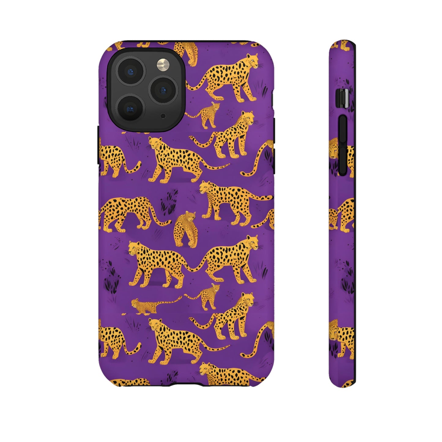 Hard Phone Case Purple Leopard, iPhone 15, 14,13,12,11,X Google Pixel, Samsung Galaxy