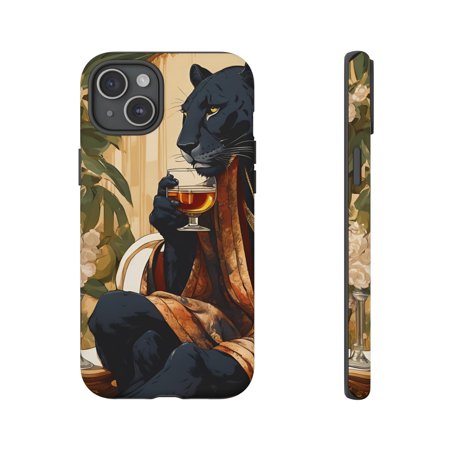 Hard Phone Case Whimsical Leopard Cat Phone Case, iPhone, Google Pixel, Samsung Galaxy Pixel, Cat Lover Gift, Gift for Him, Gift for Her