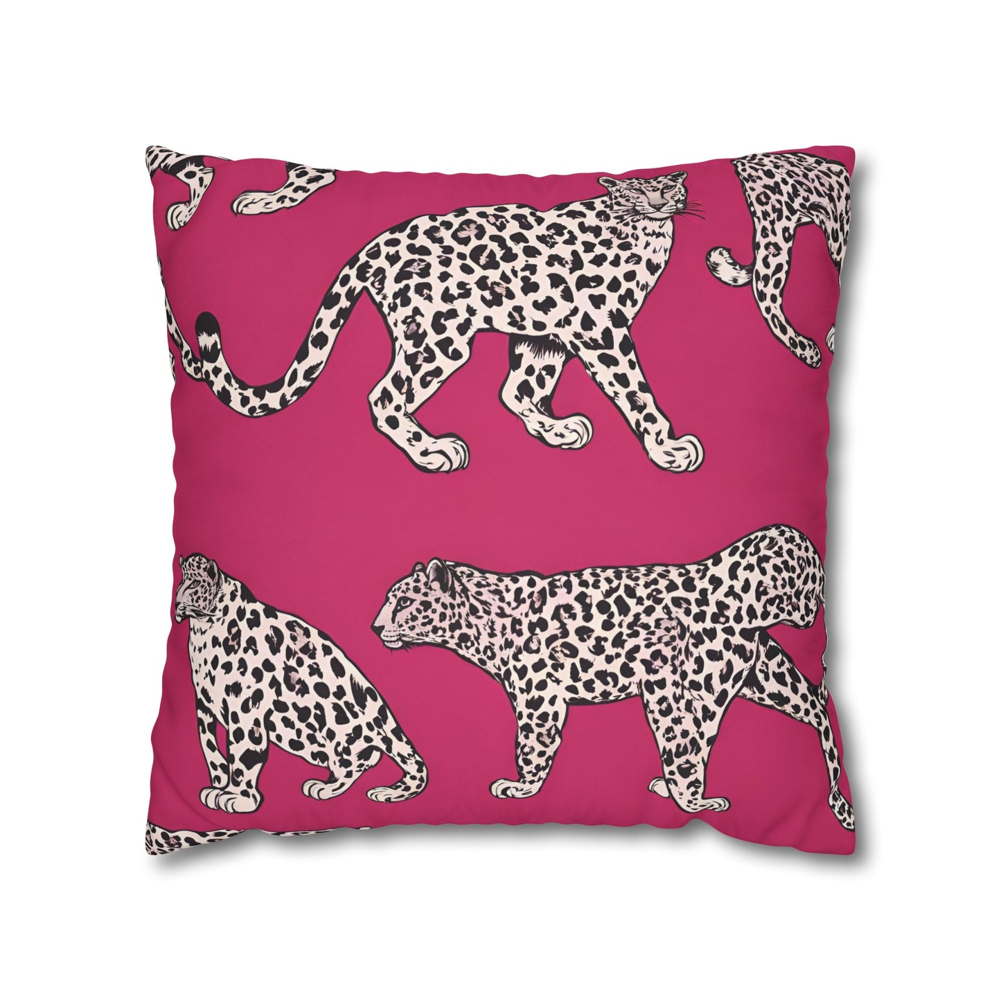 Leopard Pink Cushion Cover, Cat Lover Gift, Home Decor, Gift for Her, Gift for Mom, Birthday Gift, Animal Lover Gift