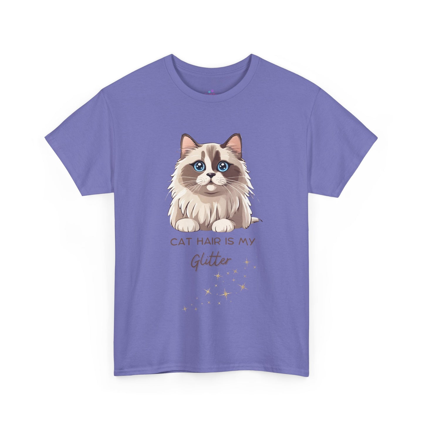 Cat T-Shirt, Hair is My Glitter Ragdoll Unisex Jersey Short Sleeve Cat T-Shirt