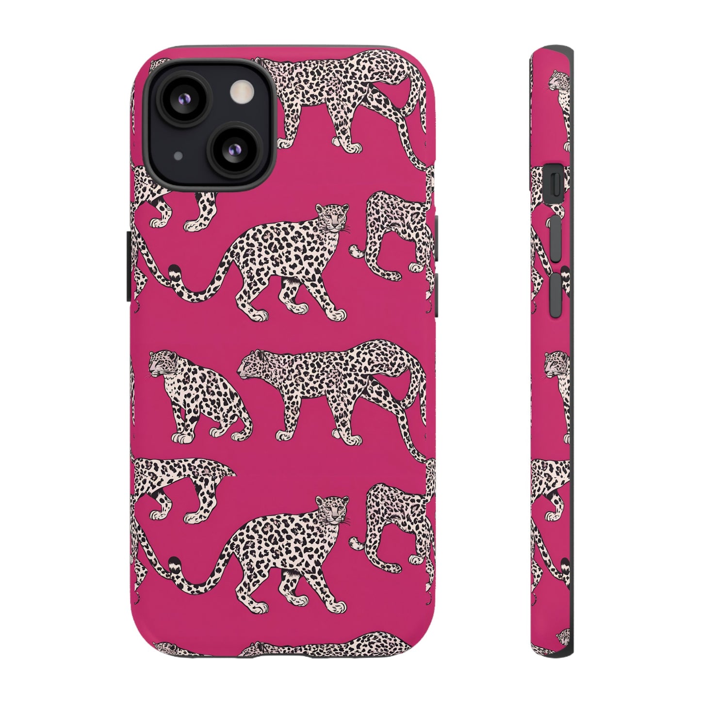 Leopard Pink Hard Phone Case for iPhone, 15, 14,13,12,11,X Google Pixel, Samsung Galaxy Phone. Cat Lover Gift, Gift for Her.