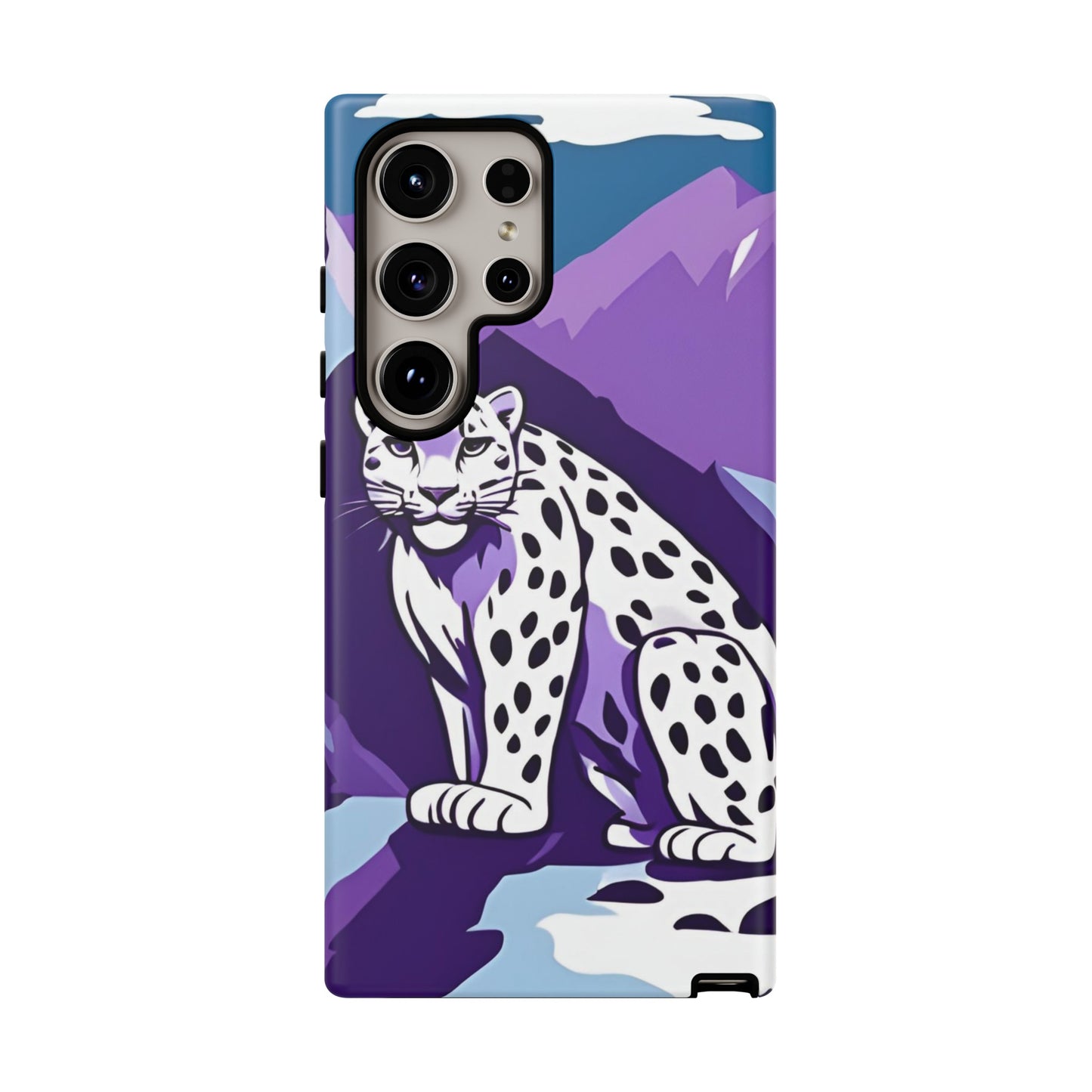 Hard Protective Phone Case,Whimsical Snow Leopard Phone Case, Cat Lover Gift, Gift for her , Gift for him,Gift for Mom, Gift for Dad