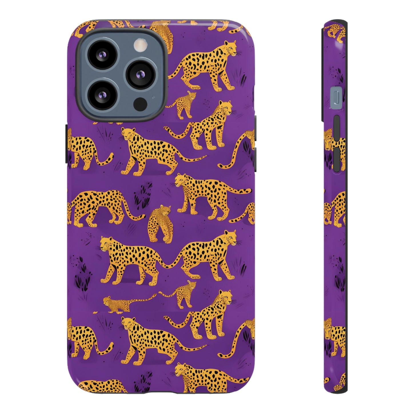 Hard Phone Case Purple Leopard, iPhone 15, 14,13,12,11,X Google Pixel, Samsung Galaxy