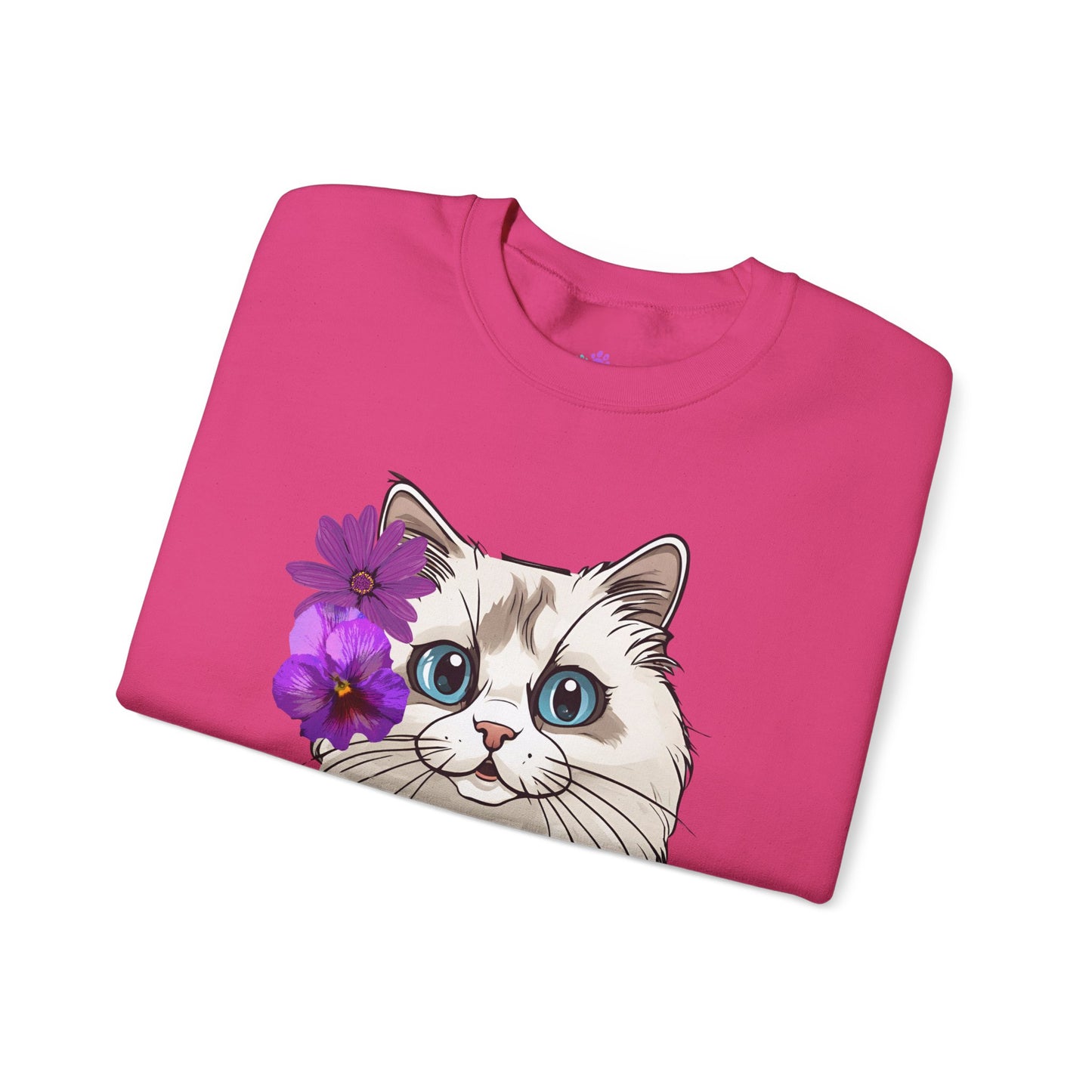 Women's Sweatshirt Cute Ragdoll Stay Happy Unisex Heavy Blend™ Crewneck Sweatshirt