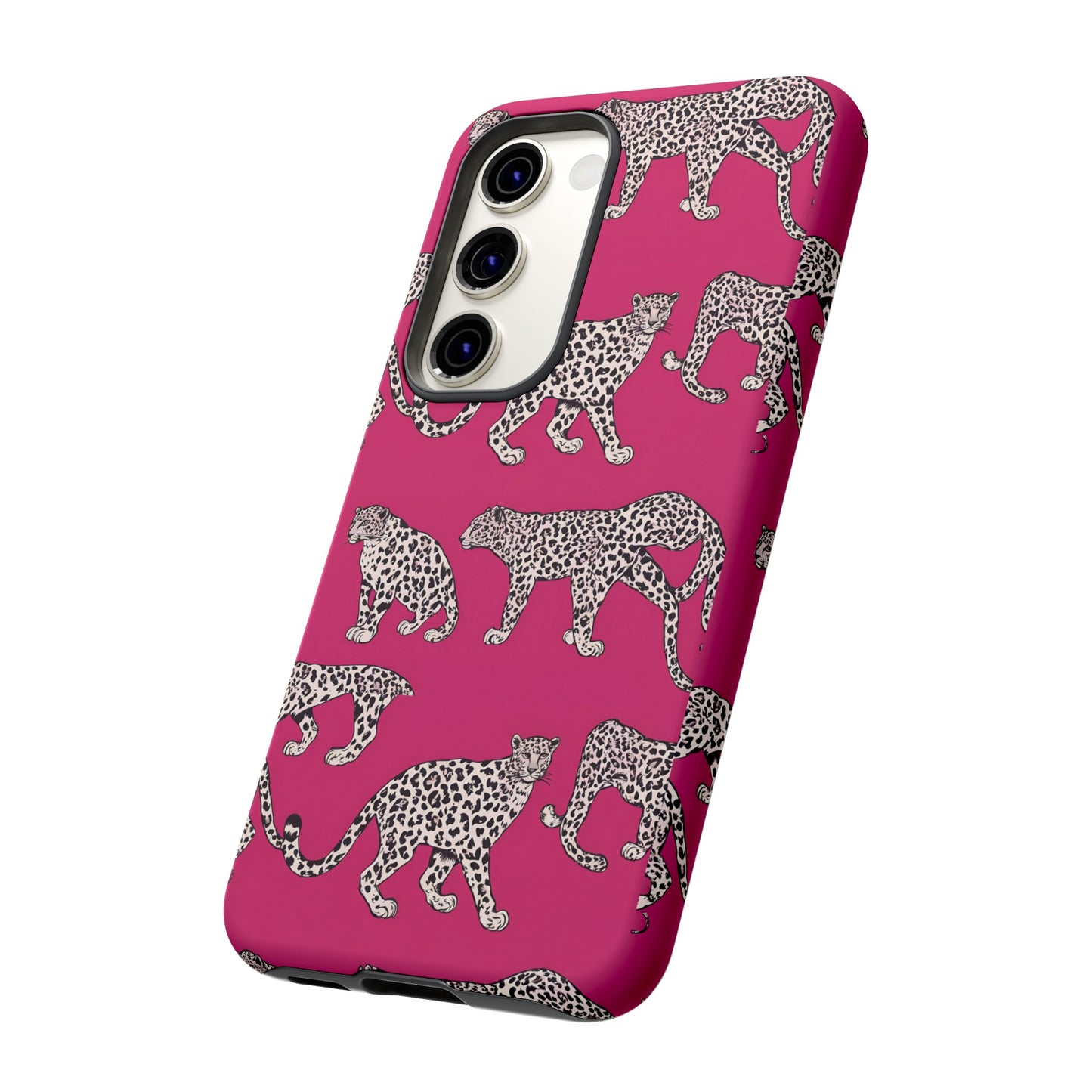 Leopard Pink Hard Phone Case for iPhone, 15, 14,13,12,11,X Google Pixel, Samsung Galaxy Phone. Cat Lover Gift, Gift for Her.