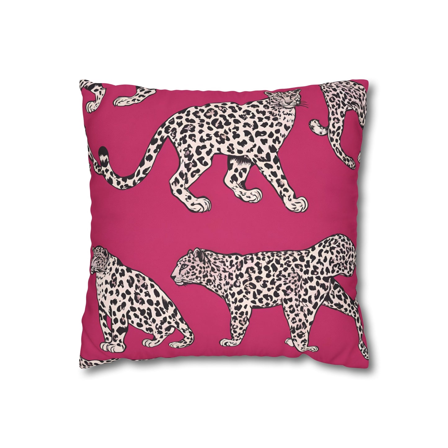 Leopard Pink Cushion Cover, Cat Lover Gift, Home Decor, Gift for Her, Gift for Mom, Birthday Gift, Animal Lover Gift