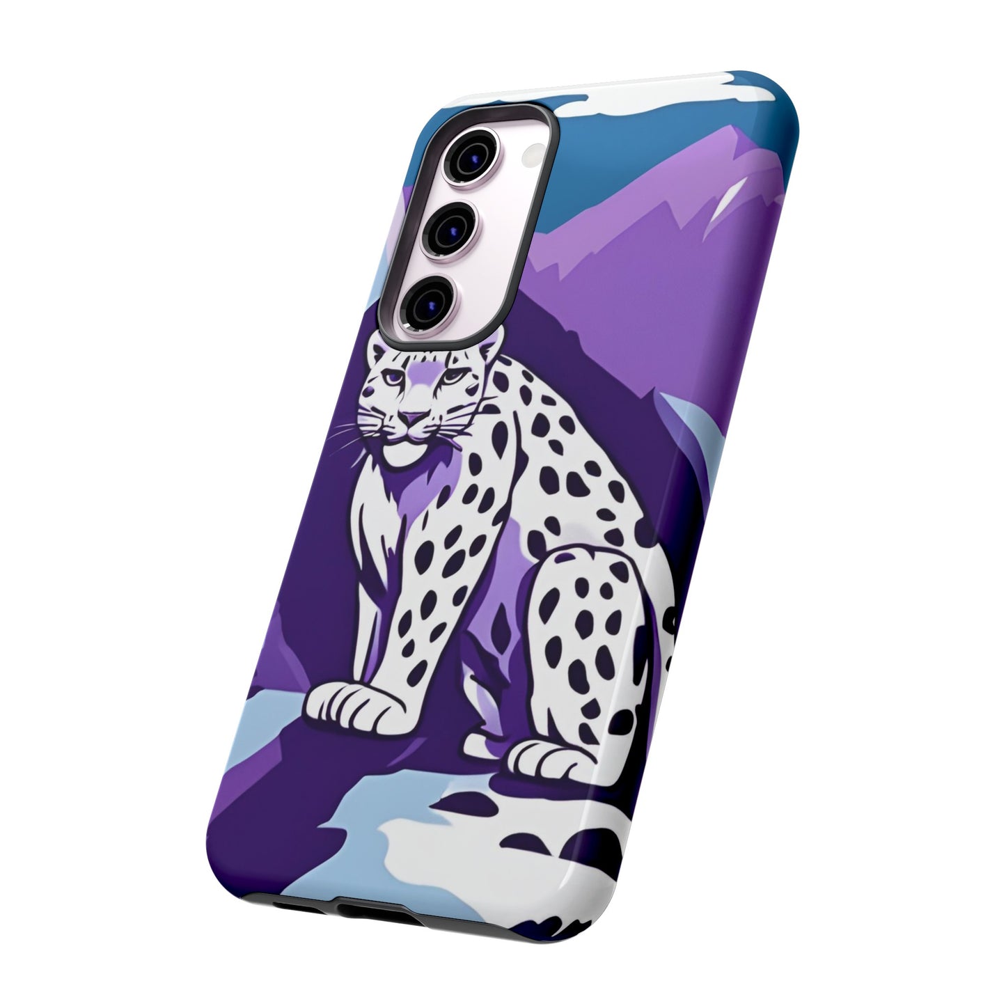 Hard Protective Phone Case,Whimsical Snow Leopard Phone Case, Cat Lover Gift, Gift for her , Gift for him,Gift for Mom, Gift for Dad