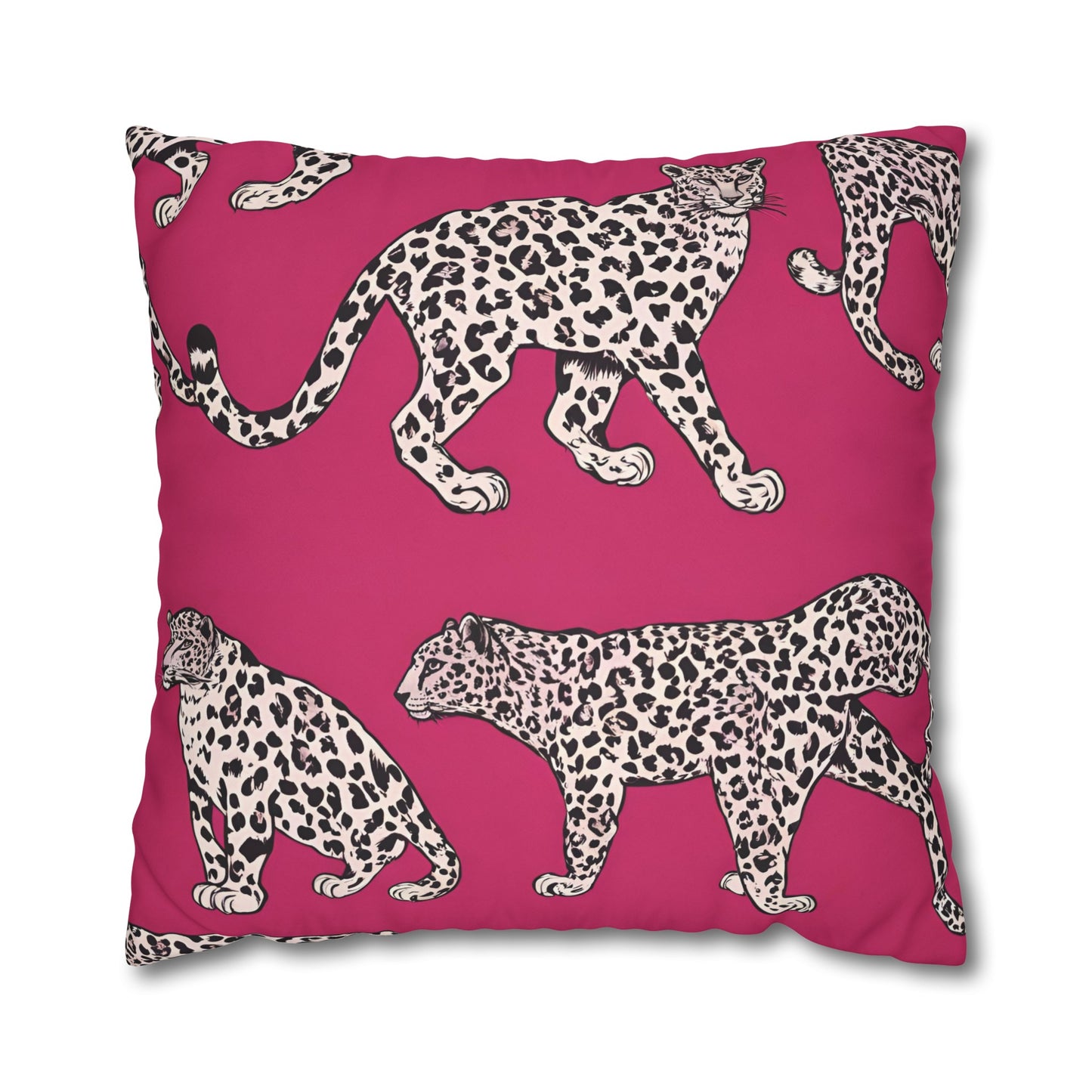 Leopard Pink Cushion Cover, Cat Lover Gift, Home Decor, Gift for Her, Gift for Mom, Birthday Gift, Animal Lover Gift