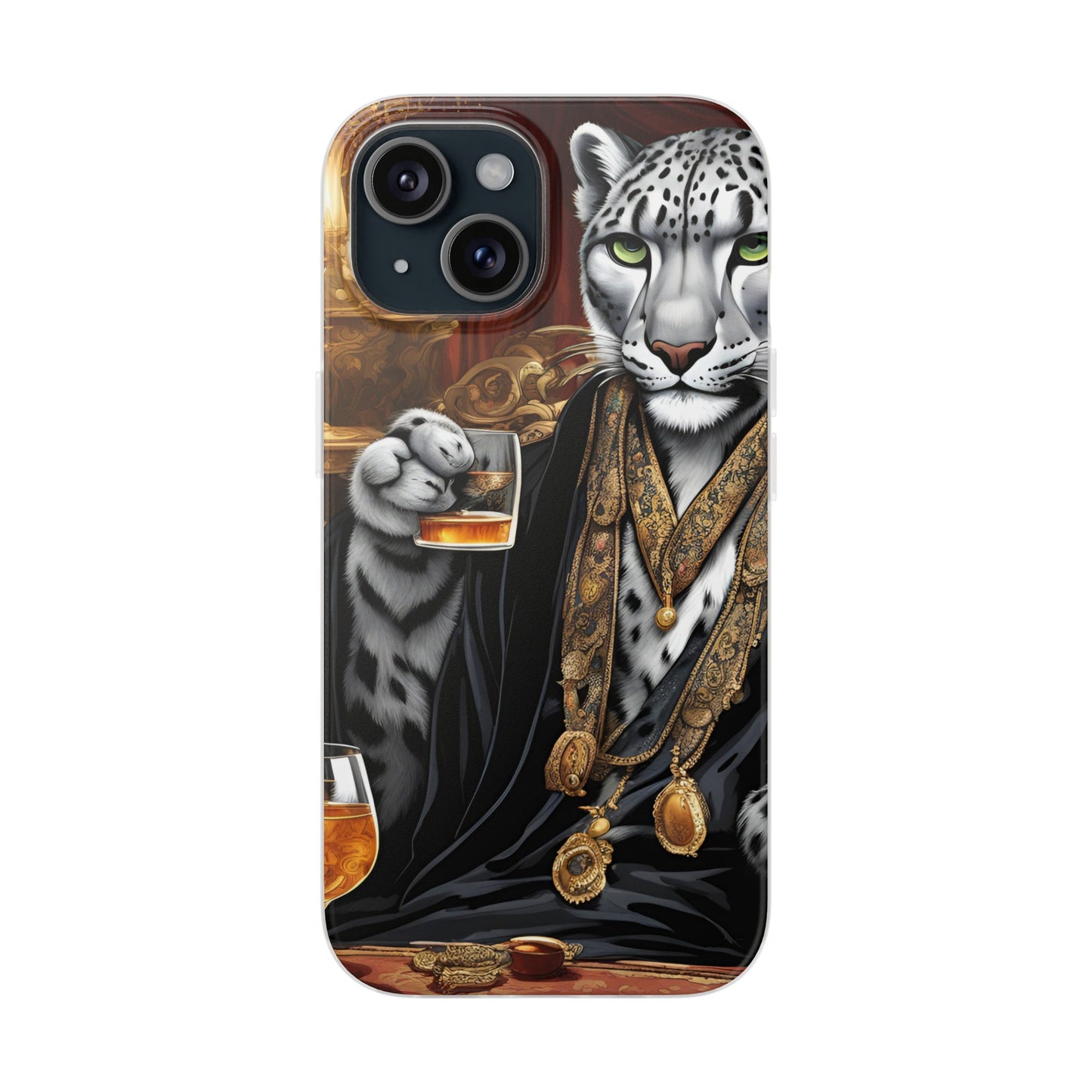 Flexi Whimsical Leopard case for iPhone 15,14,13,12,11,X,  Samsung Galaxy , Phone Cover, Cat Lover Gift, Gift for Him.