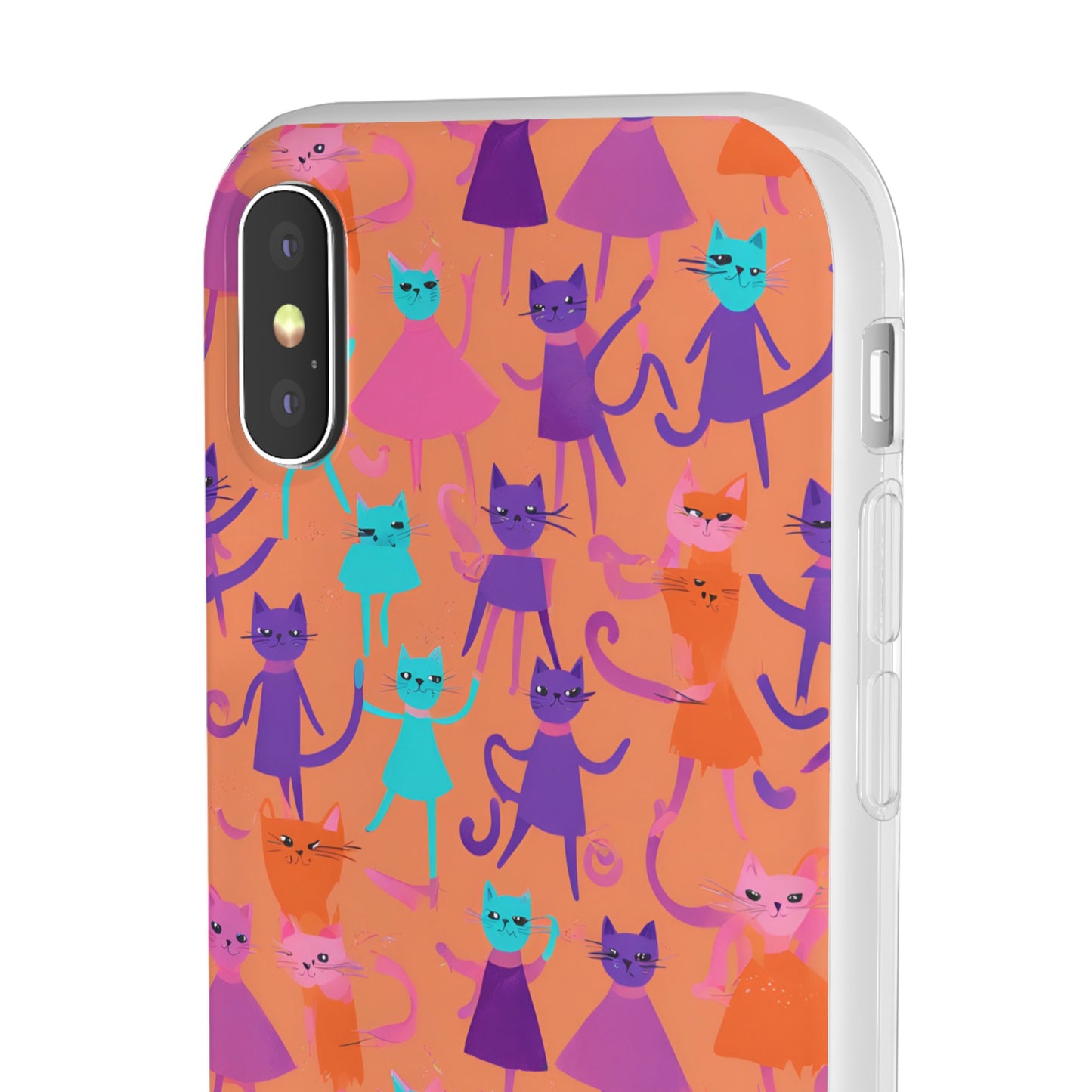 Flexi Cat Phone Case, iPhone 15 14 13 , Samsung Galaxy Pixel Protective Case,Cat Lover Gift, Cat Lover Phone Case, Gift for Her, Gift for Kids