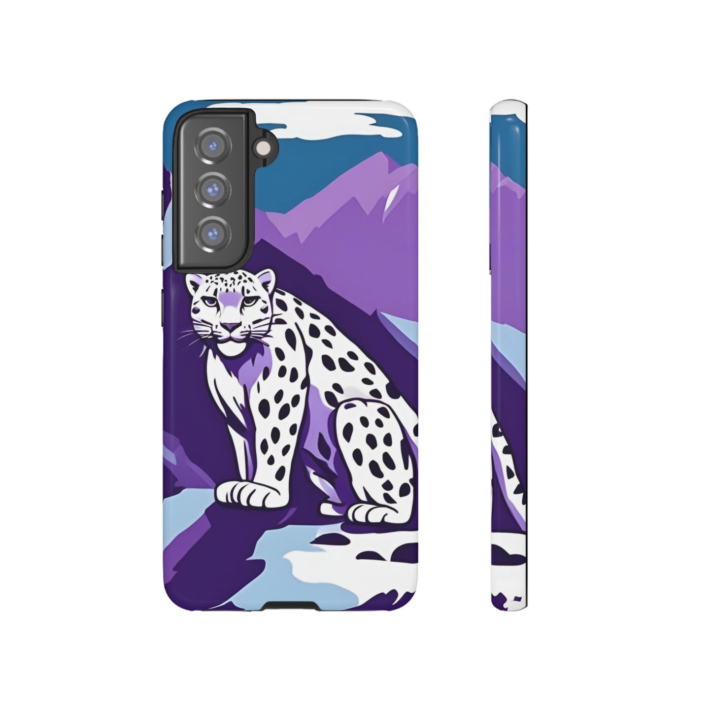 Hard Protective Phone Case,Whimsical Snow Leopard Phone Case, Cat Lover Gift, Gift for her , Gift for him,Gift for Mom, Gift for Dad