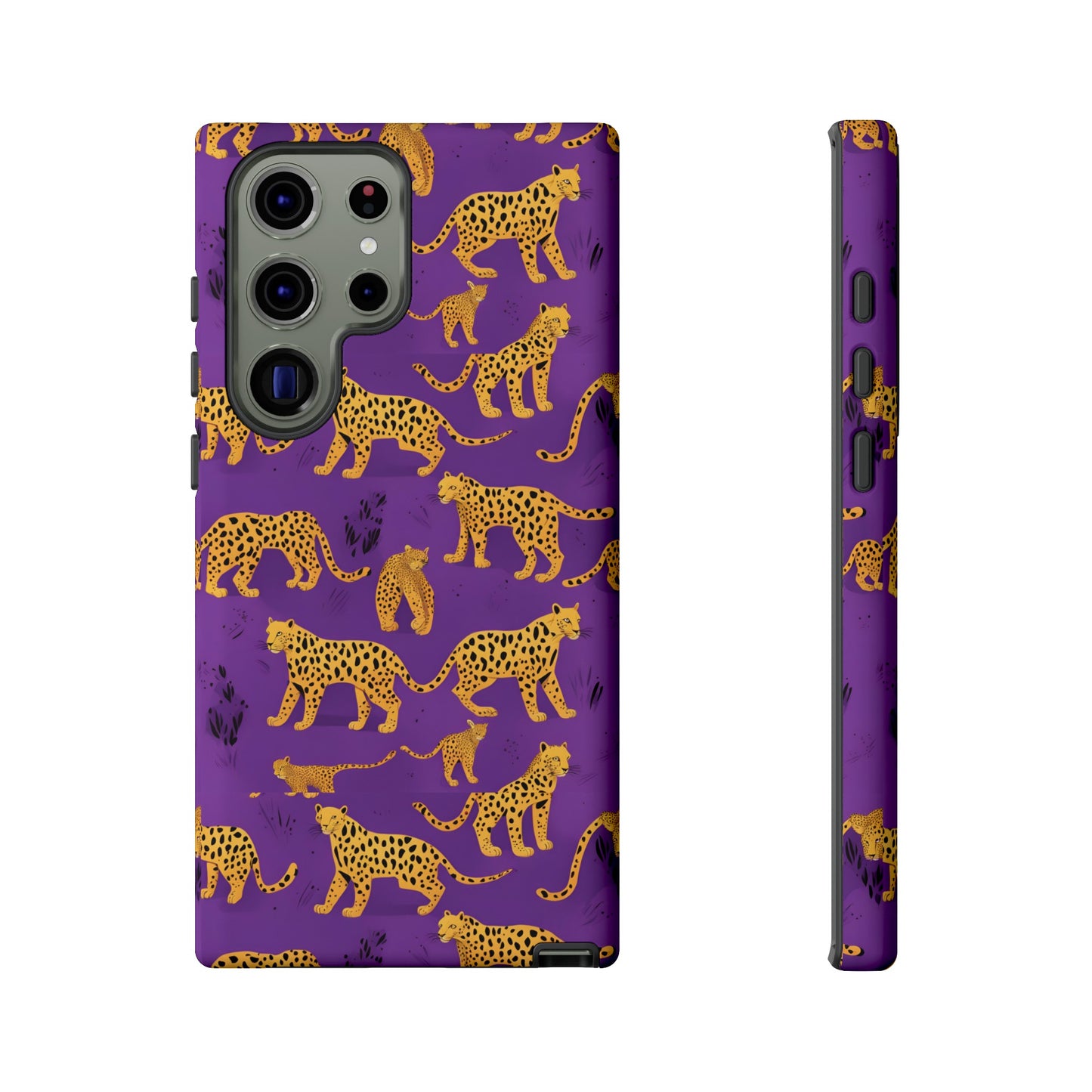 Hard Phone Case Purple Leopard, iPhone 15, 14,13,12,11,X Google Pixel, Samsung Galaxy