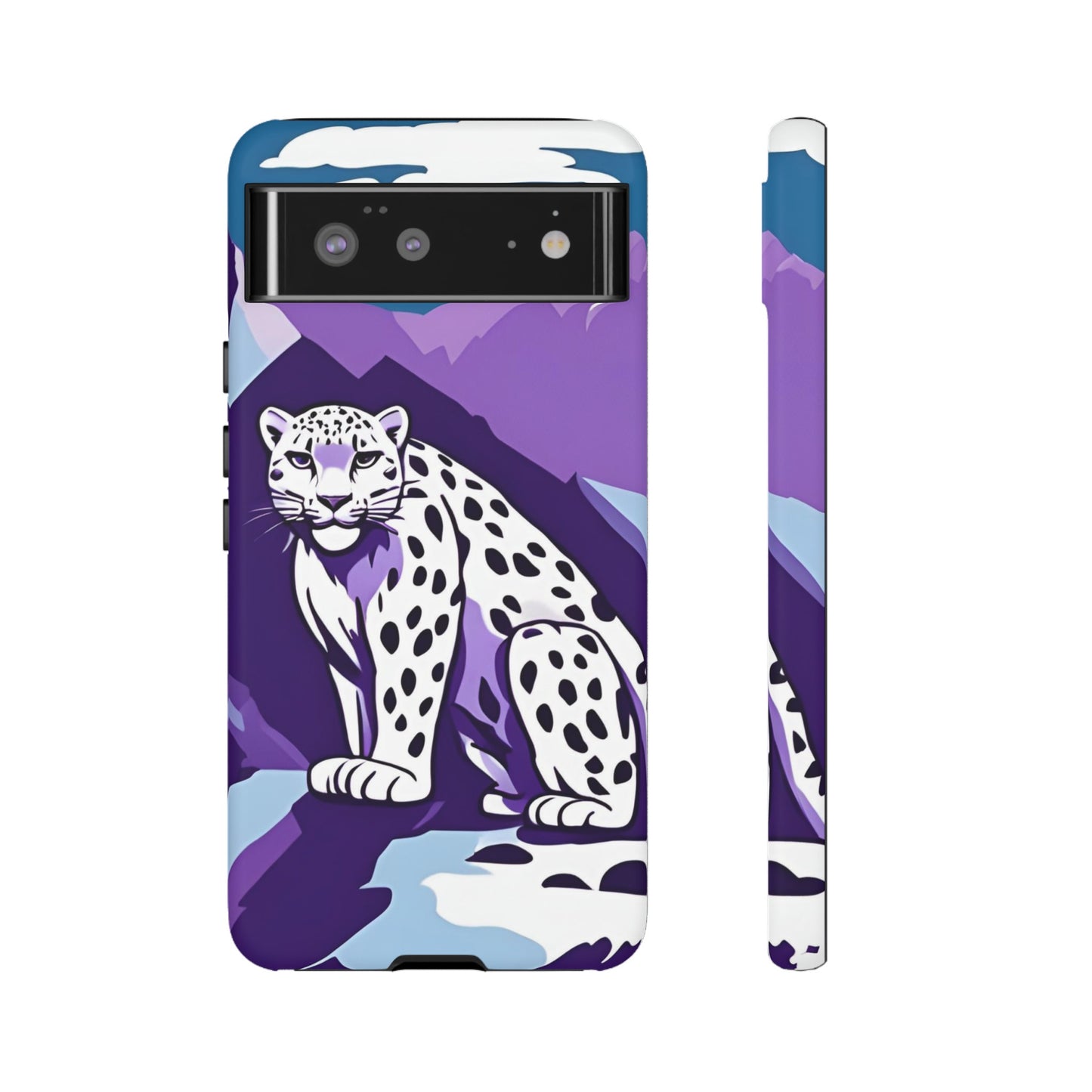 Hard Protective Phone Case,Whimsical Snow Leopard Phone Case, Cat Lover Gift, Gift for her , Gift for him,Gift for Mom, Gift for Dad