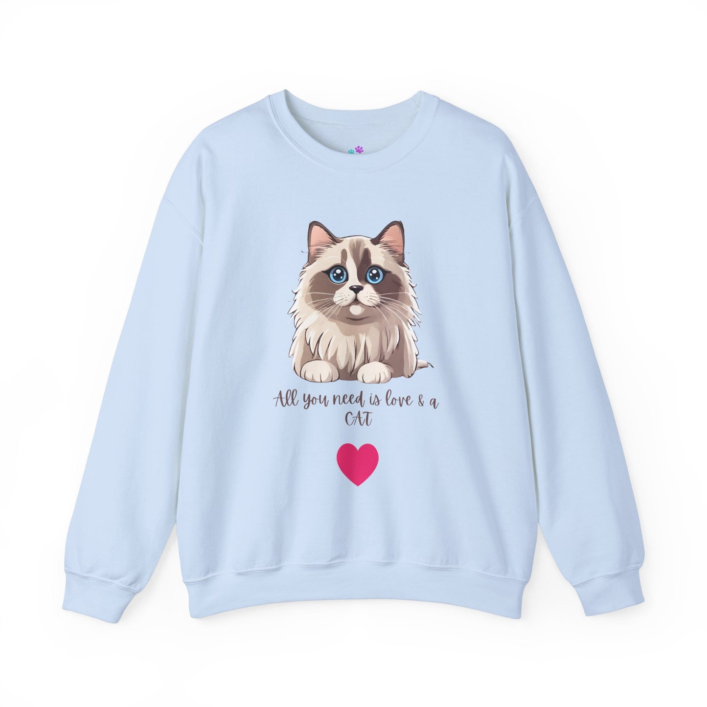 Women's Sweatshirt, Cute Ragdoll Cat Lover Unisex Heavy Blend™ Crewneck Sweatshirt