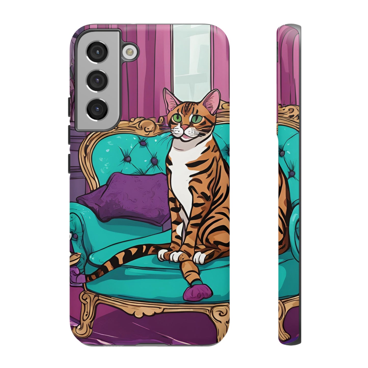 Hard Phone Case Whimsical Cat for iPhone 15, 14,13,12,11,X, Google Pixel, Samsung Galaxy, Cat Lover Gift, Gift for Her, Gift for Mom.