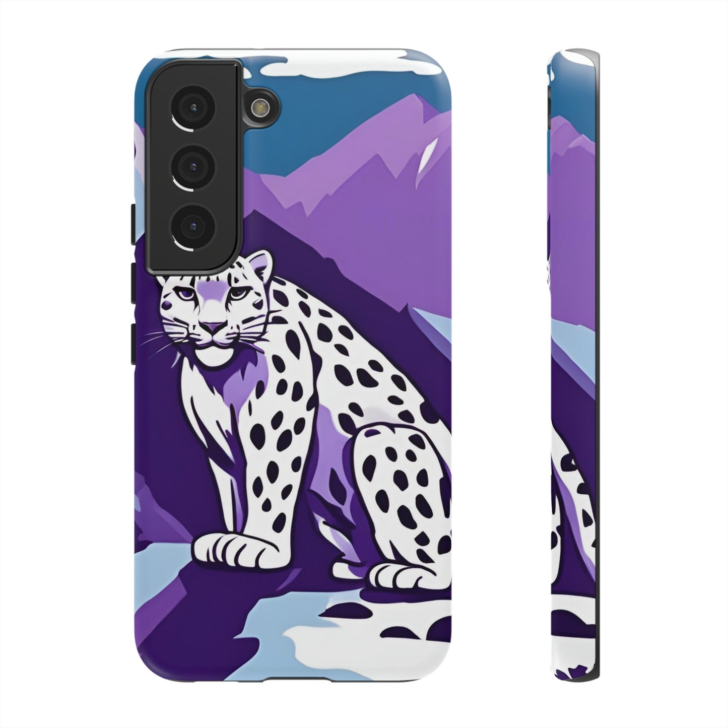 Hard Protective Phone Case,Whimsical Snow Leopard Phone Case, Cat Lover Gift, Gift for her , Gift for him,Gift for Mom, Gift for Dad