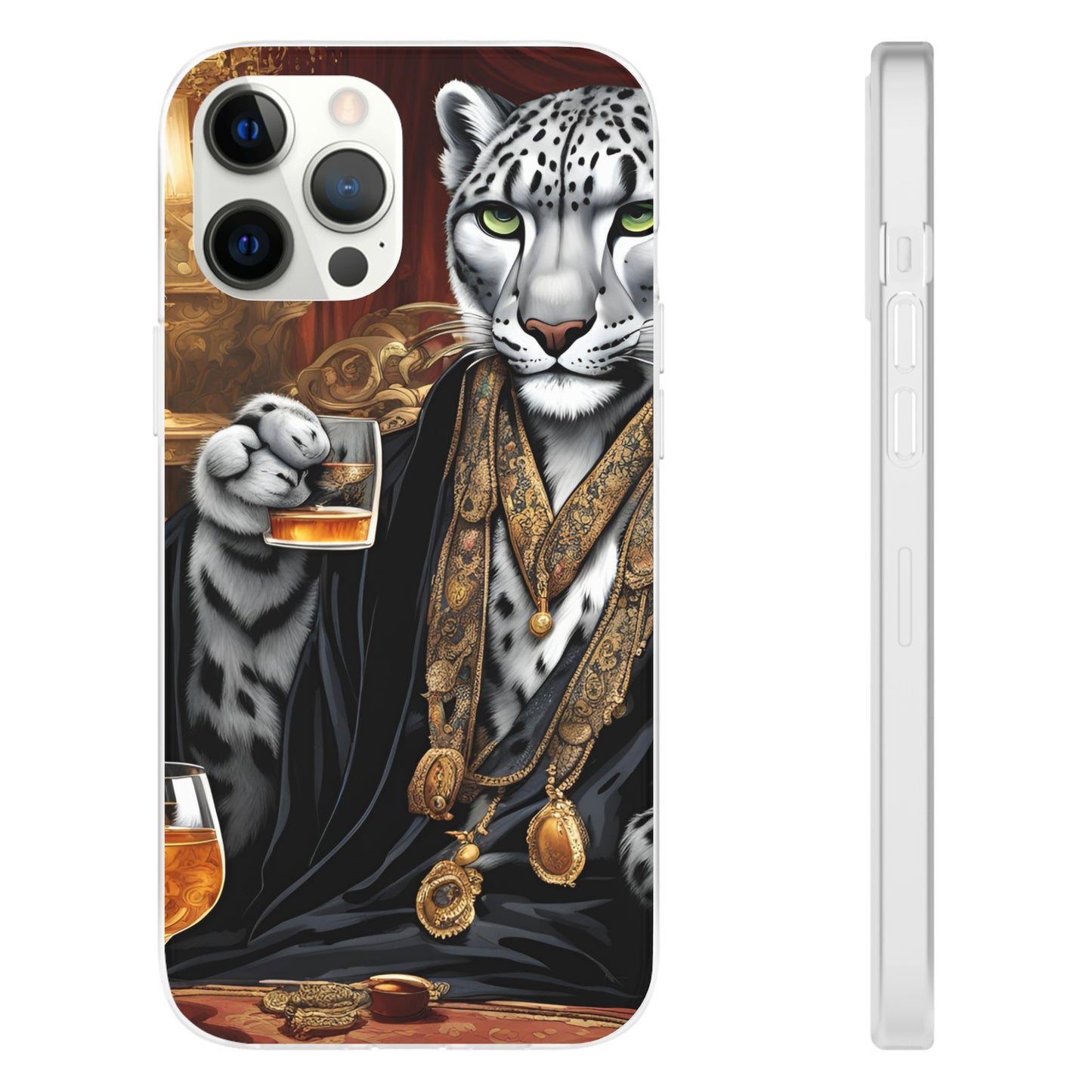 Flexi Whimsical Leopard case for iPhone 15,14,13,12,11,X,  Samsung Galaxy , Phone Cover, Cat Lover Gift, Gift for Him.