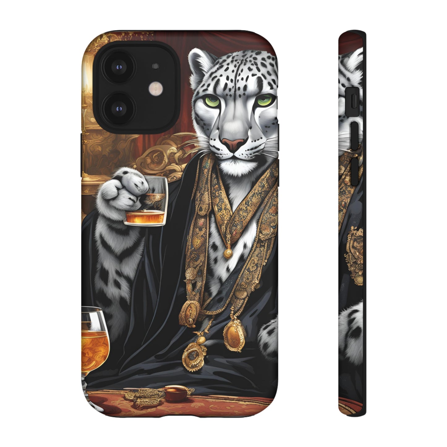 Hard Phone Case Whimsical Leopard Cat Phone Case, iPhone 15 14 13 , Samsung Galaxy Pixel Case,Cat Lover Gift, Gift for him,Gift for her