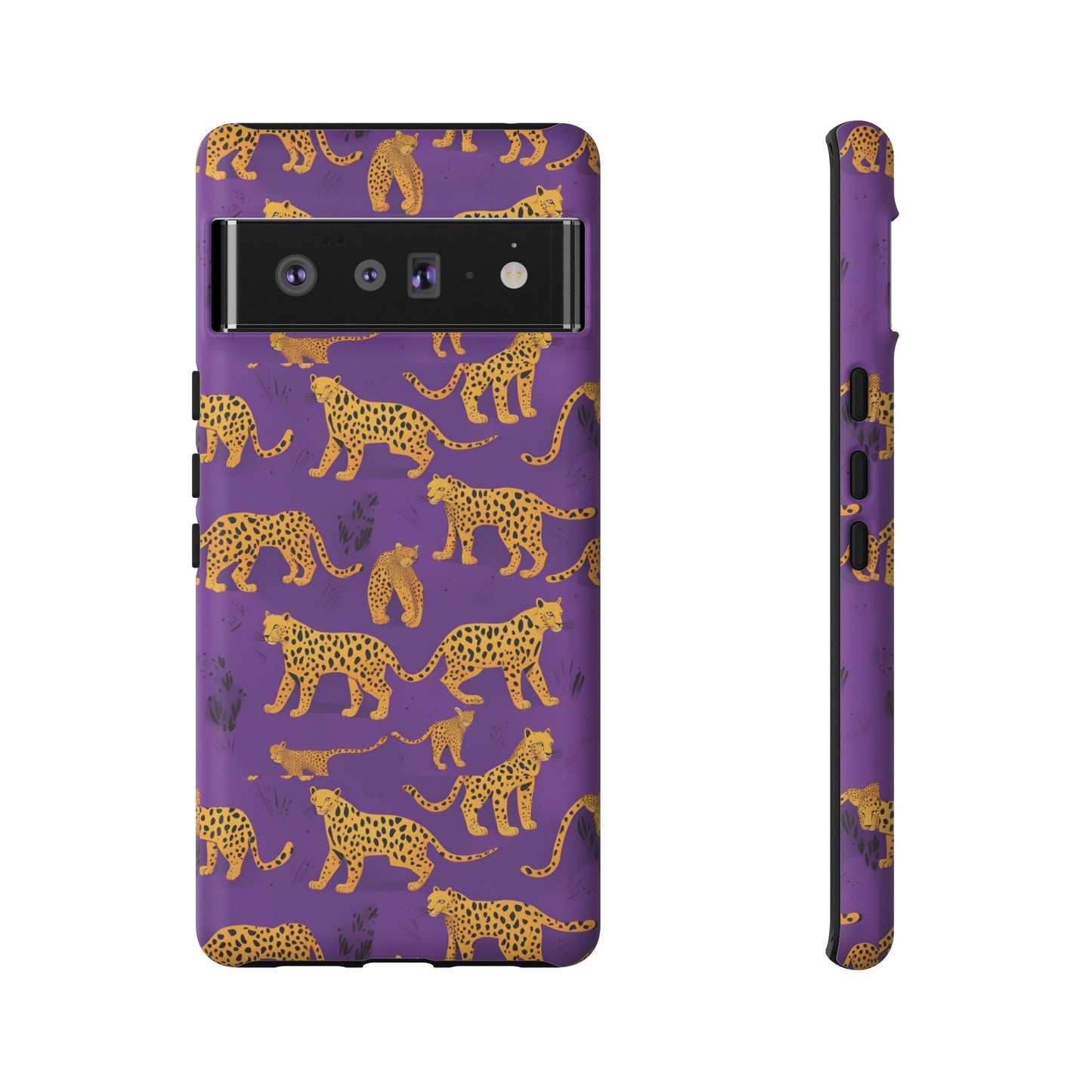 Hard Phone Case Purple Leopard, iPhone 15, 14,13,12,11,X Google Pixel, Samsung Galaxy