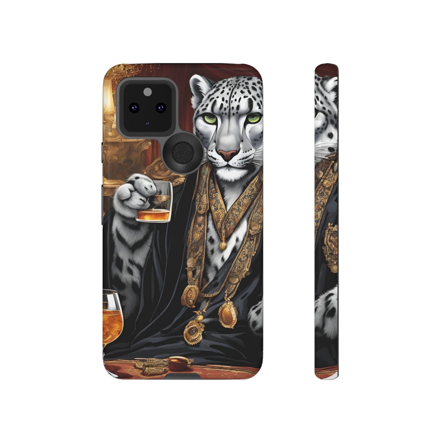 Hard Phone Case Whimsical Leopard Cat Phone Case, iPhone 15 14 13 , Samsung Galaxy Pixel Case,Cat Lover Gift, Gift for him,Gift for her